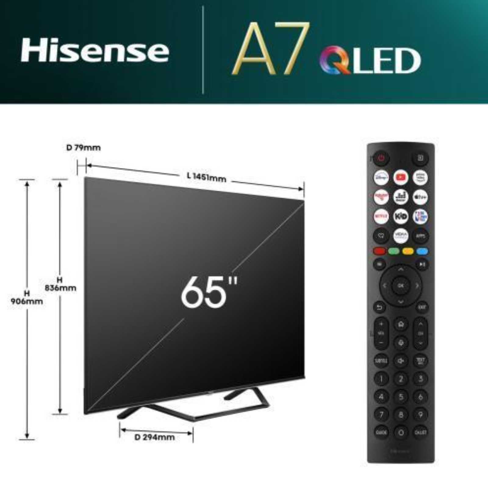 HISENSE 65A79NQ LED TV (65 Zoll (164 cm), 4K UHD, HDR, Smart TV, Sprachsteuerung