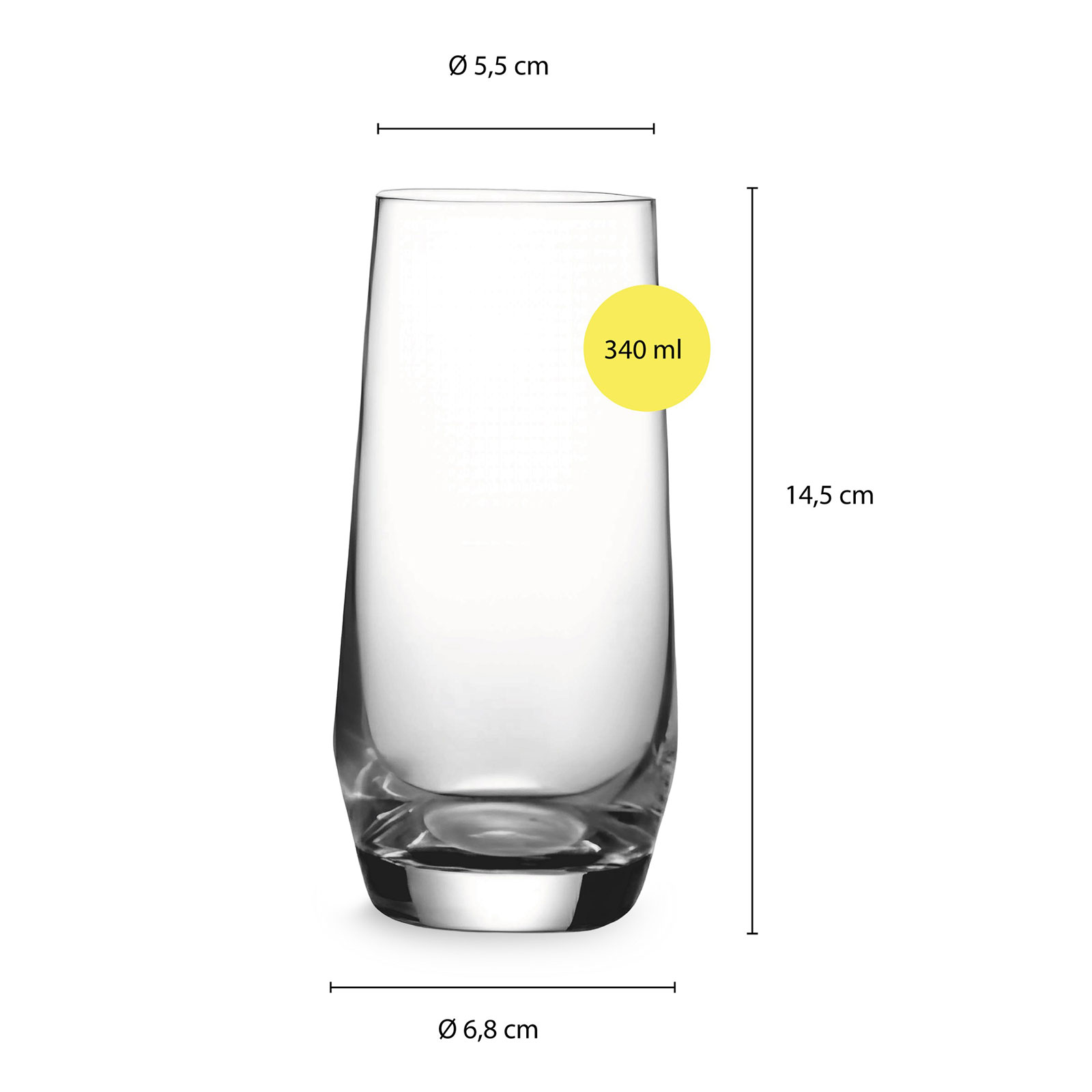 Echtwerk EW-TG-2854 Wasser-Gläser 12er Set ca. 340 ml