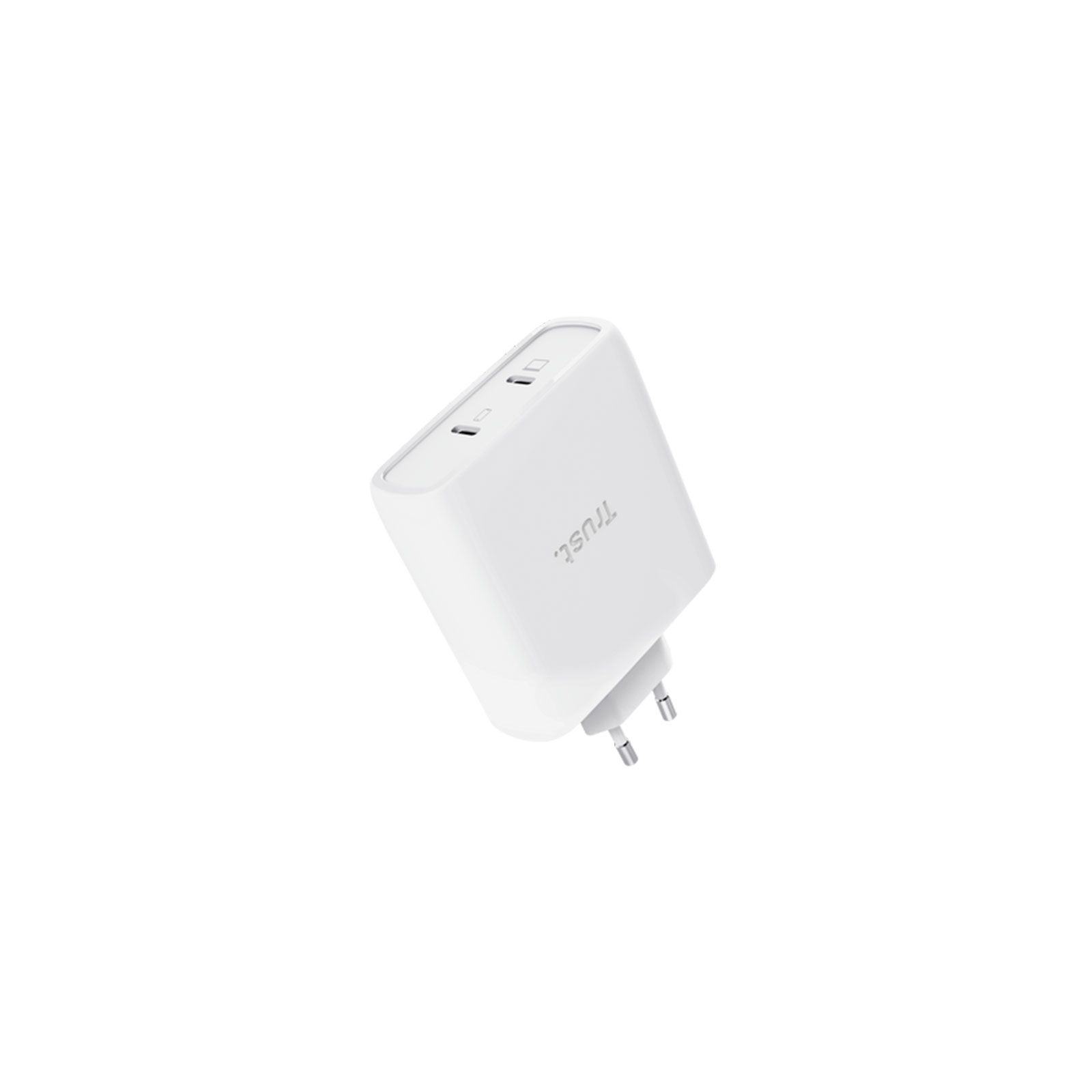 Trust Maxo USB-C-GaN-Ladegerät 100 W mit 2 USB-C-Anschlüssen, Weiß (25528)