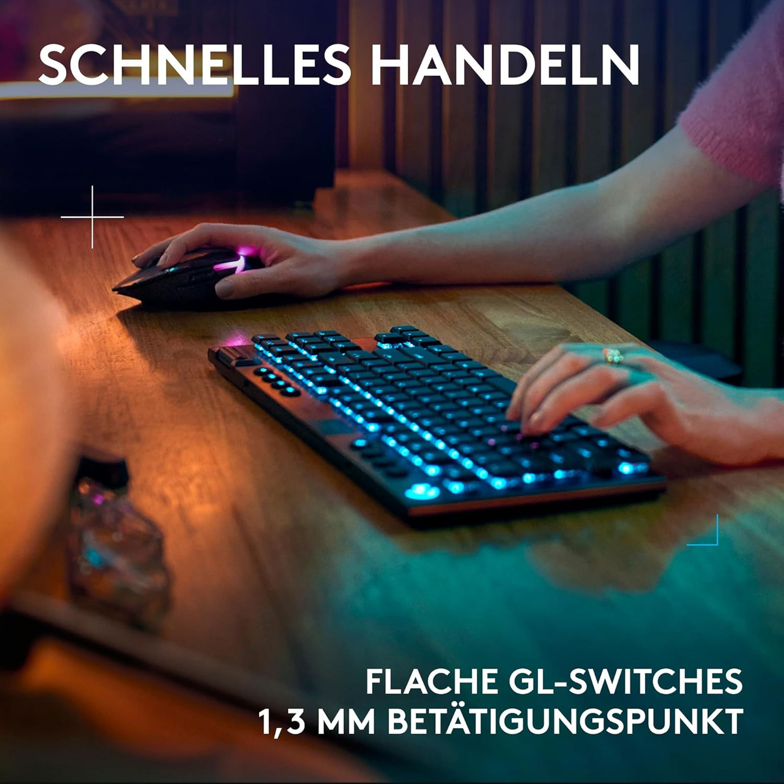 Logitech G G915 X LIGHTSPEED TKL – flache kabellose Gaming-Tastatur mit Double-Shot-PBT-Tastenkappen