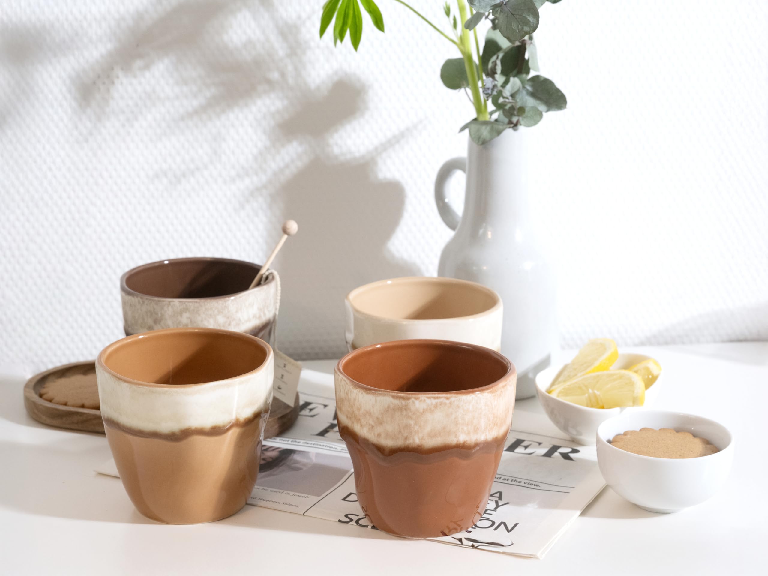 Creatable, 24739, Serie Squeezy Mocha Mousse, 4-teiliges Geschirrset für 4 Pers.