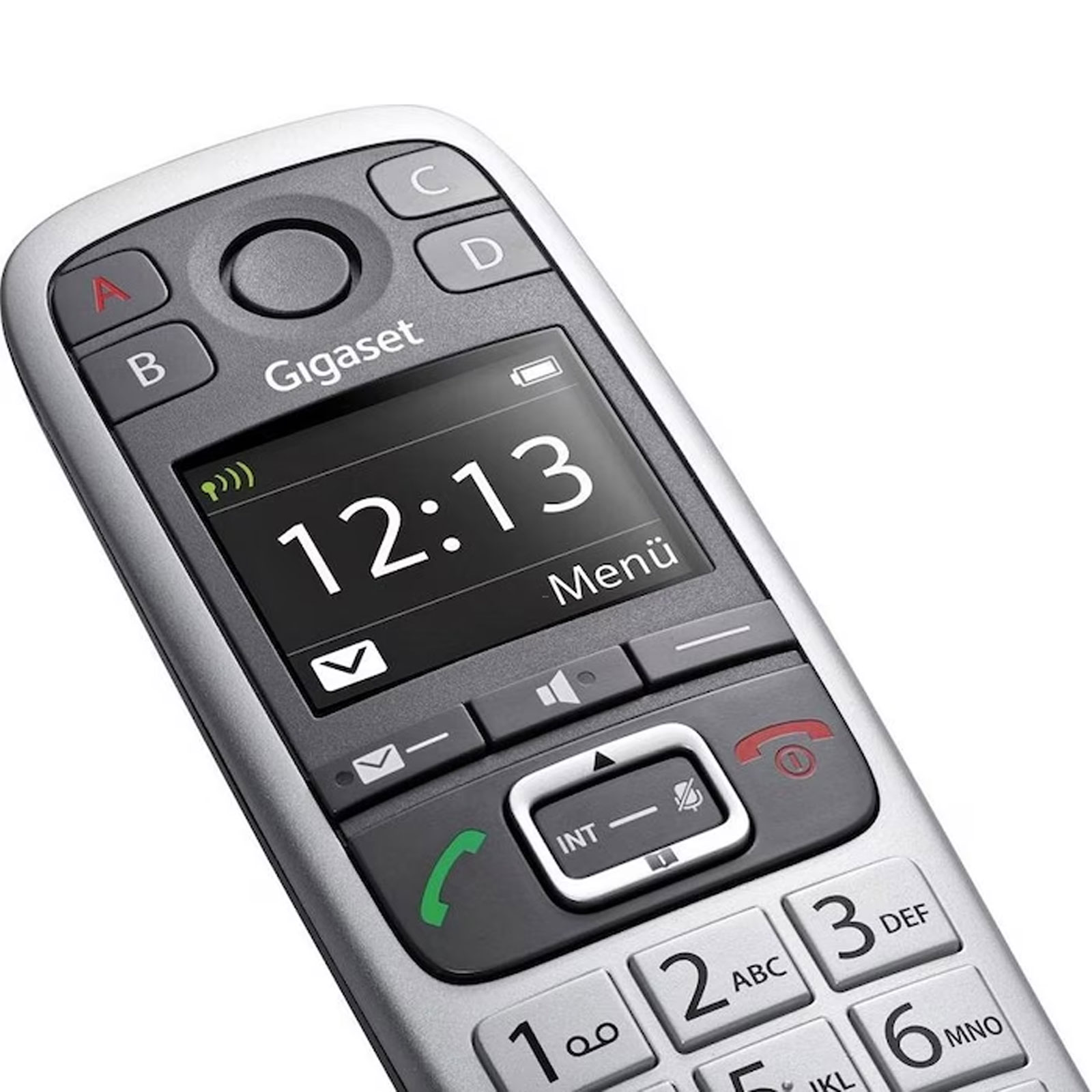 Gigaset E 560 HX platin Premium-Großtastentelefon  (DECT) - große Ziffernanzeige