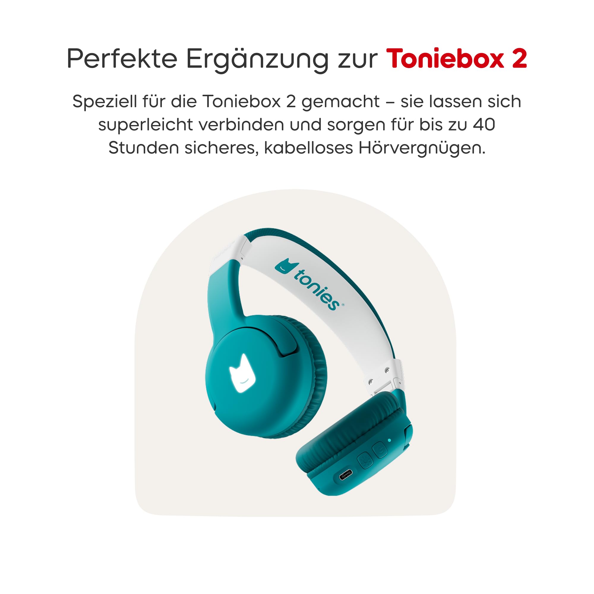tonies® Bluetooth-Kopfhörer für Kinder – Kabellose Over-Ear Kopfhörer