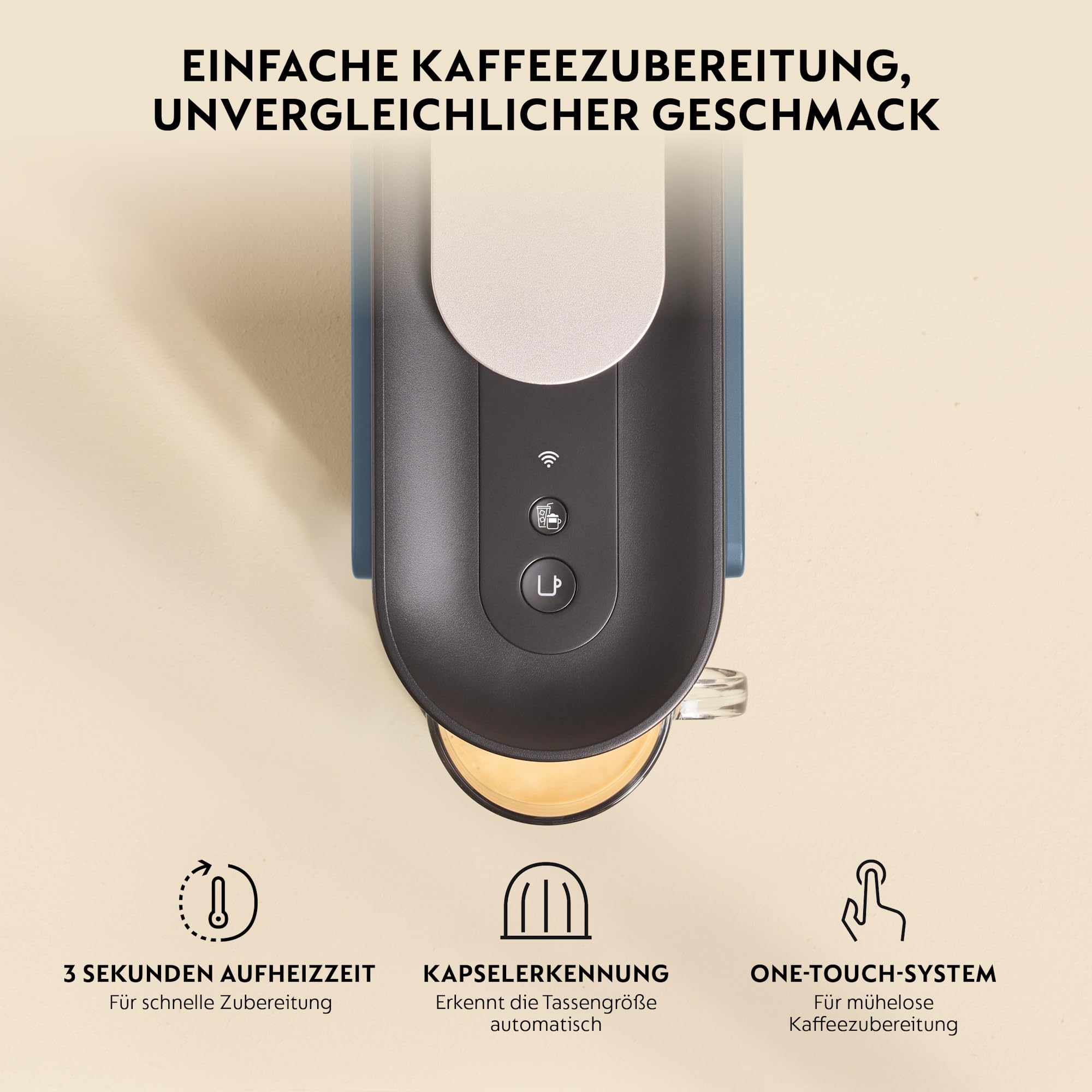 Nespresso Krups VERTUO Up Ocean Blue XN9404 inkl. Aeroccino 3 Milchaufschäumer