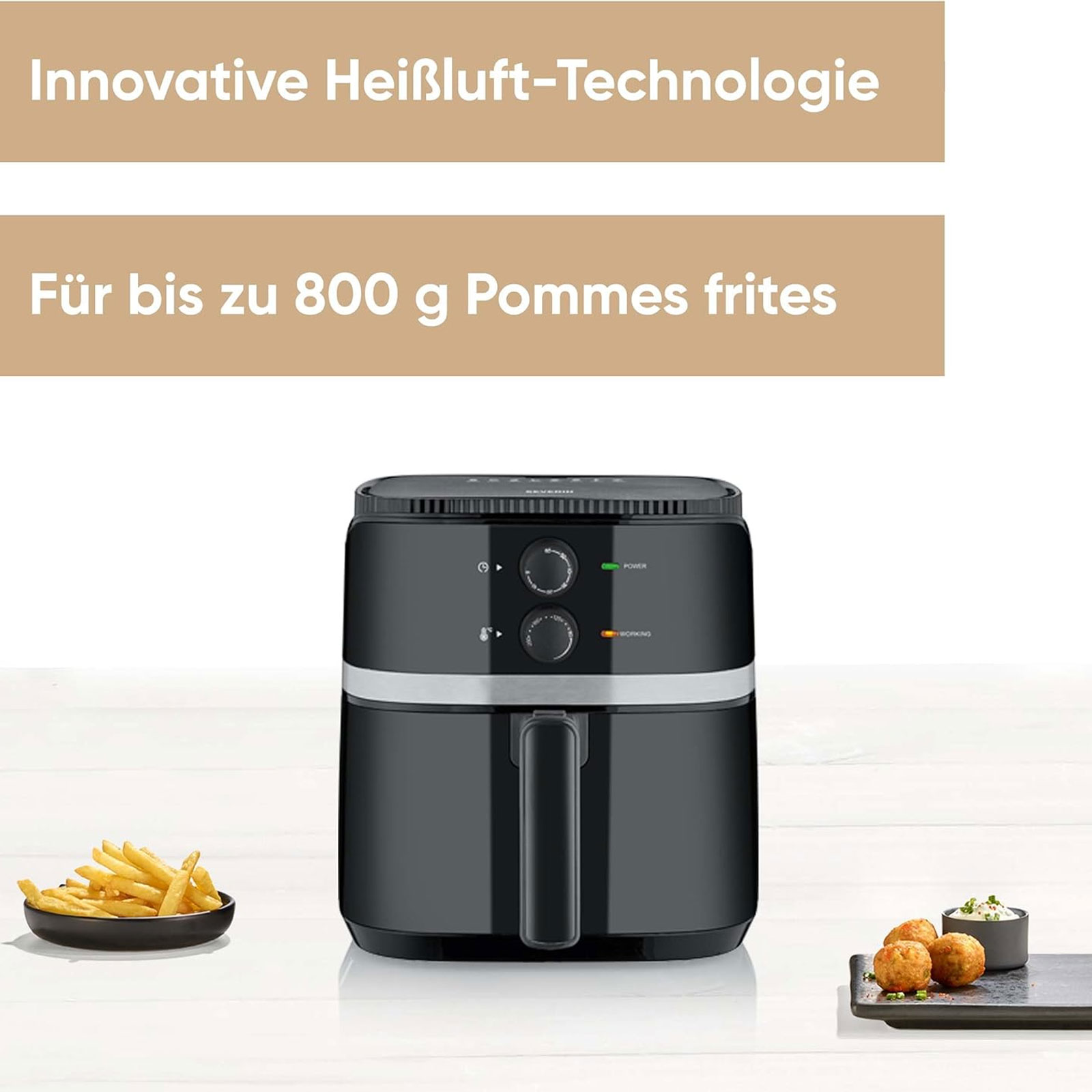 Severin FR 2452 Heißluftfritteuse 5l 1500 W Timer