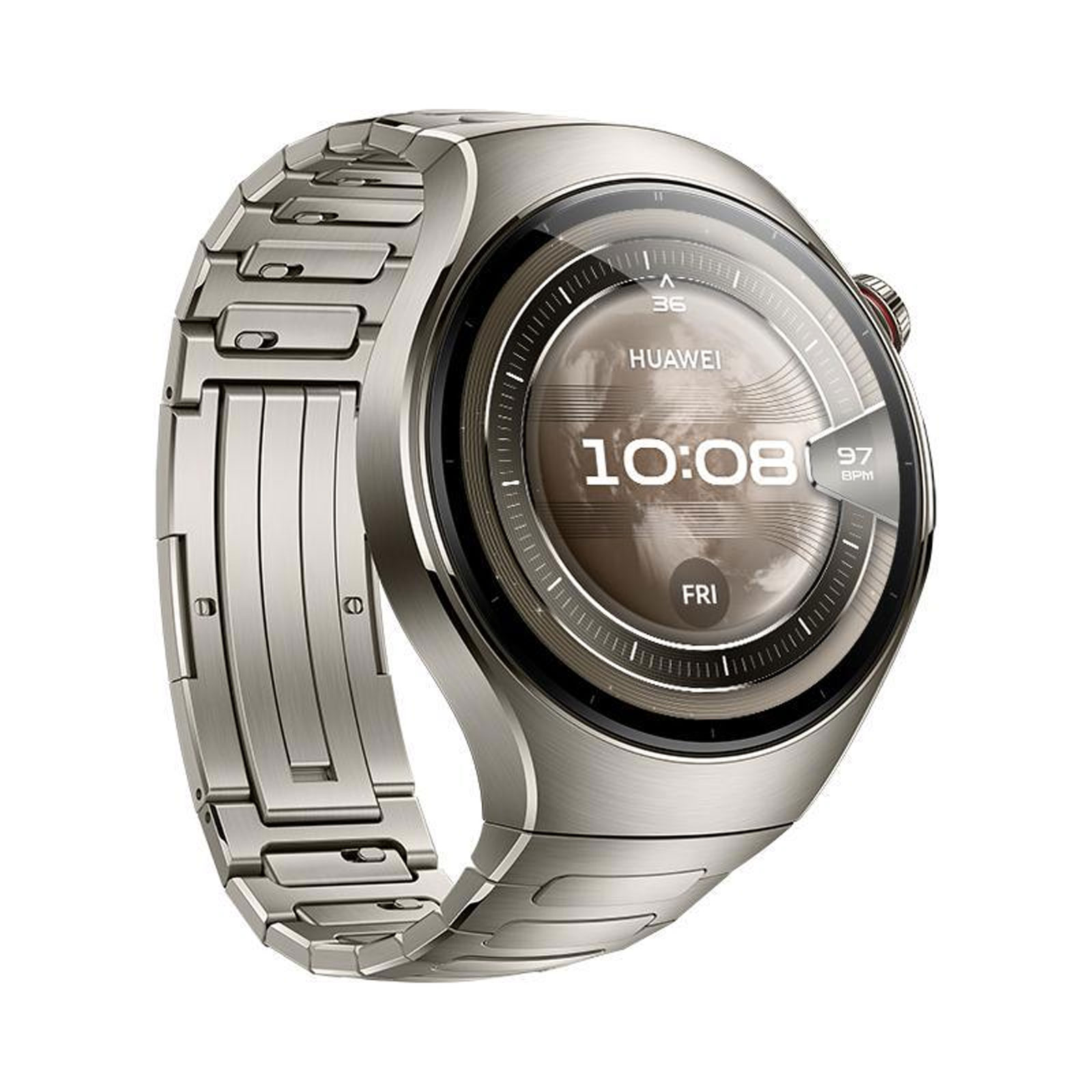Huawei Watch 5, 46 mm, Gehäuse aus Luft- und Raumfahrt-klassifiziertem Titanium mit Titanarmband (Herzfrequenzmessung, Schlafüberwachung, Schrittzähler)