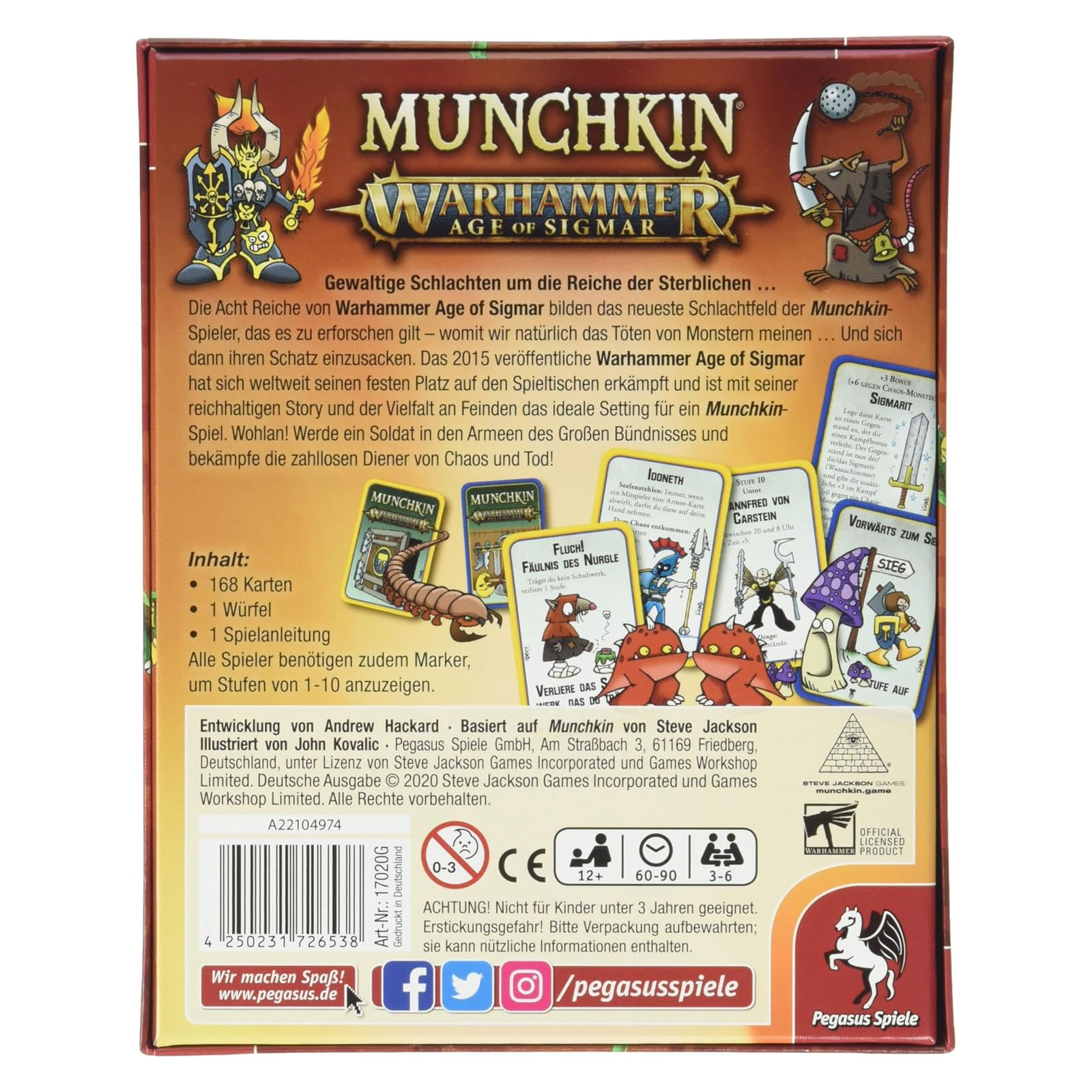 Pegasus Spiele Munchkin Warhammer Age of Sigmar 17020G Kartenspiel