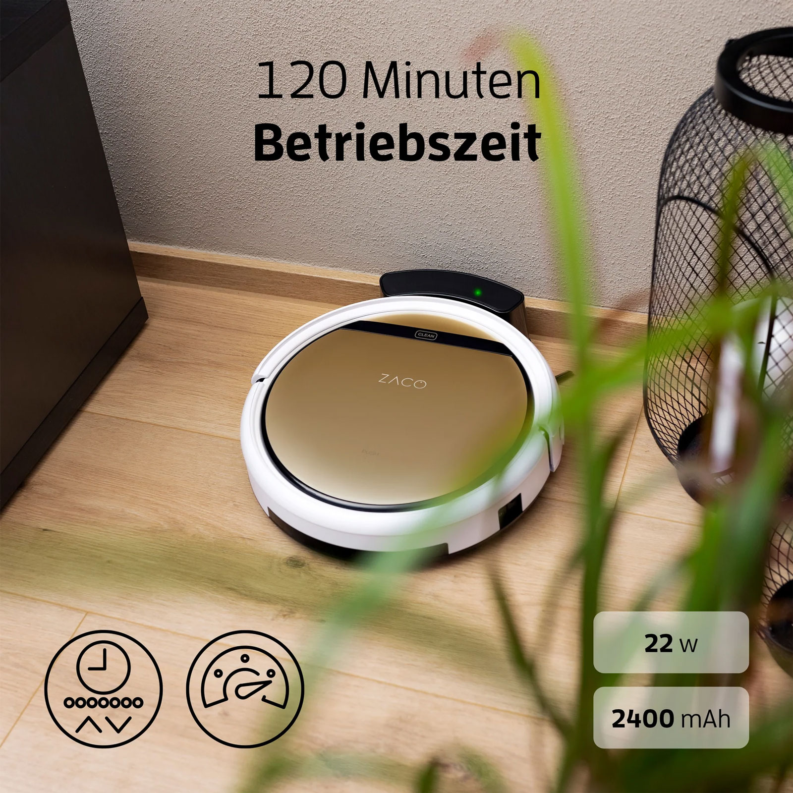 Zaco V5x Saug- und Wischroboter bronze brown Zaco V5x Saug- und Wischroboter bronze brown