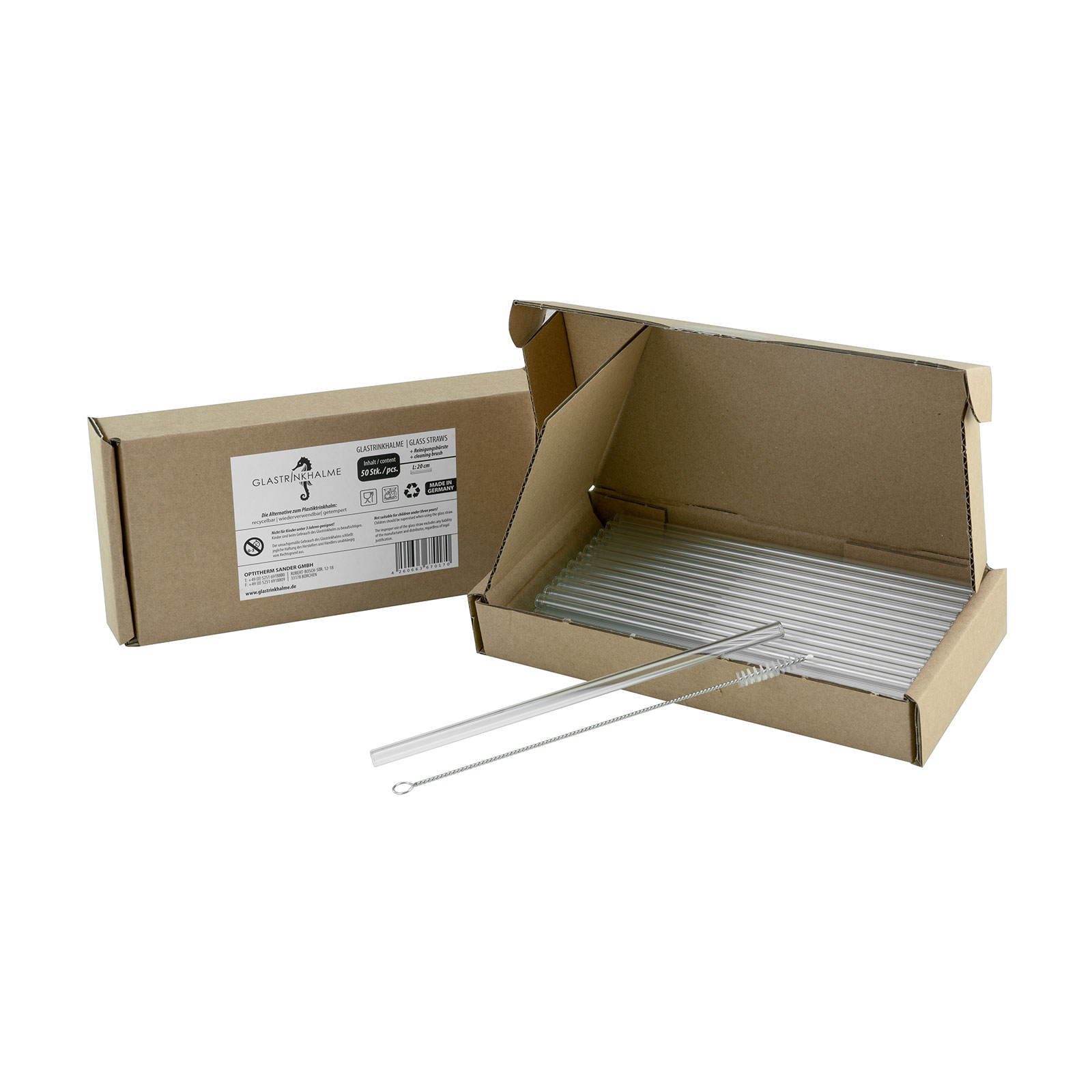 CreaTable, 33050, Serie Gastro-Box, 20 cm, Geschirrset, Trinkhalm Set 51 teilig