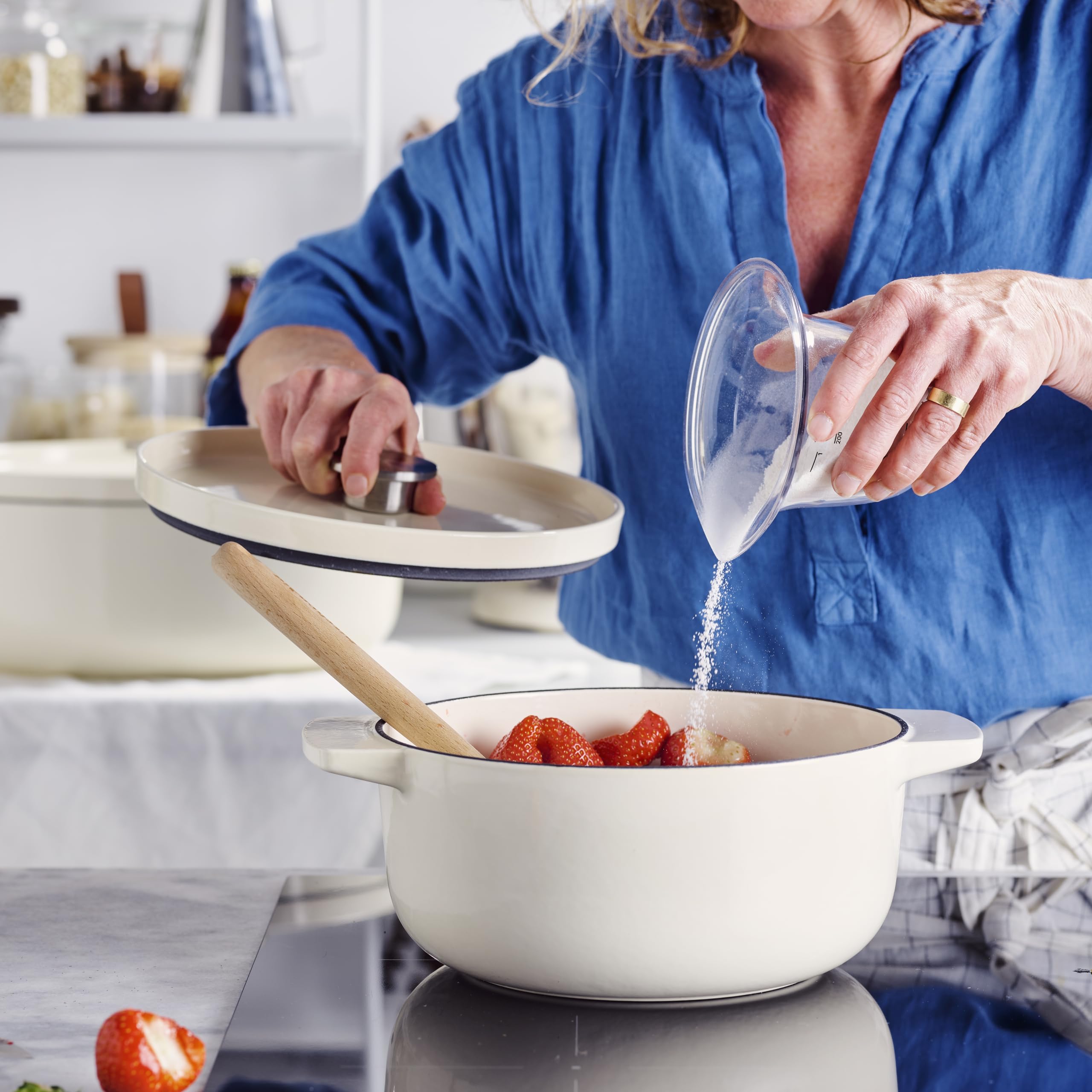 KitchenAid CC006059-001 Bräter mit Deckel - Rund - 5.2L 26cm Creme