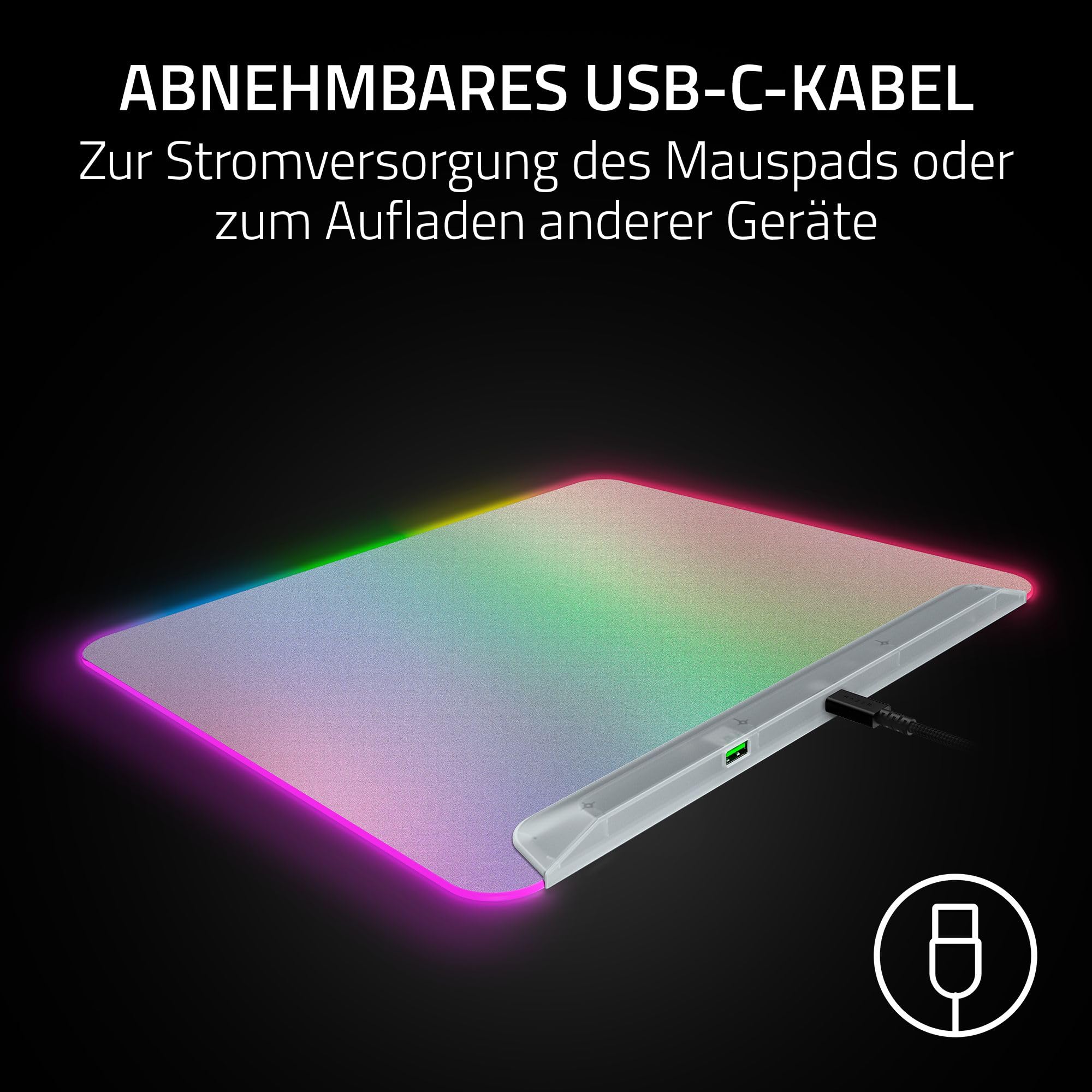 Razer Firefly V2 Pro Phantom White - Voll beleuchtete Gaming-Mausmatte