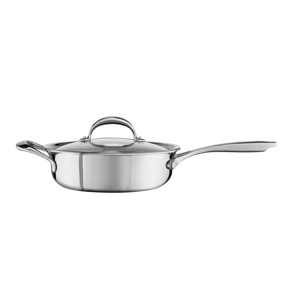 KitchenAid Sautoir-Pfanne mit Griff und Deckel KC2C35EHST Edelstahl 24 cm