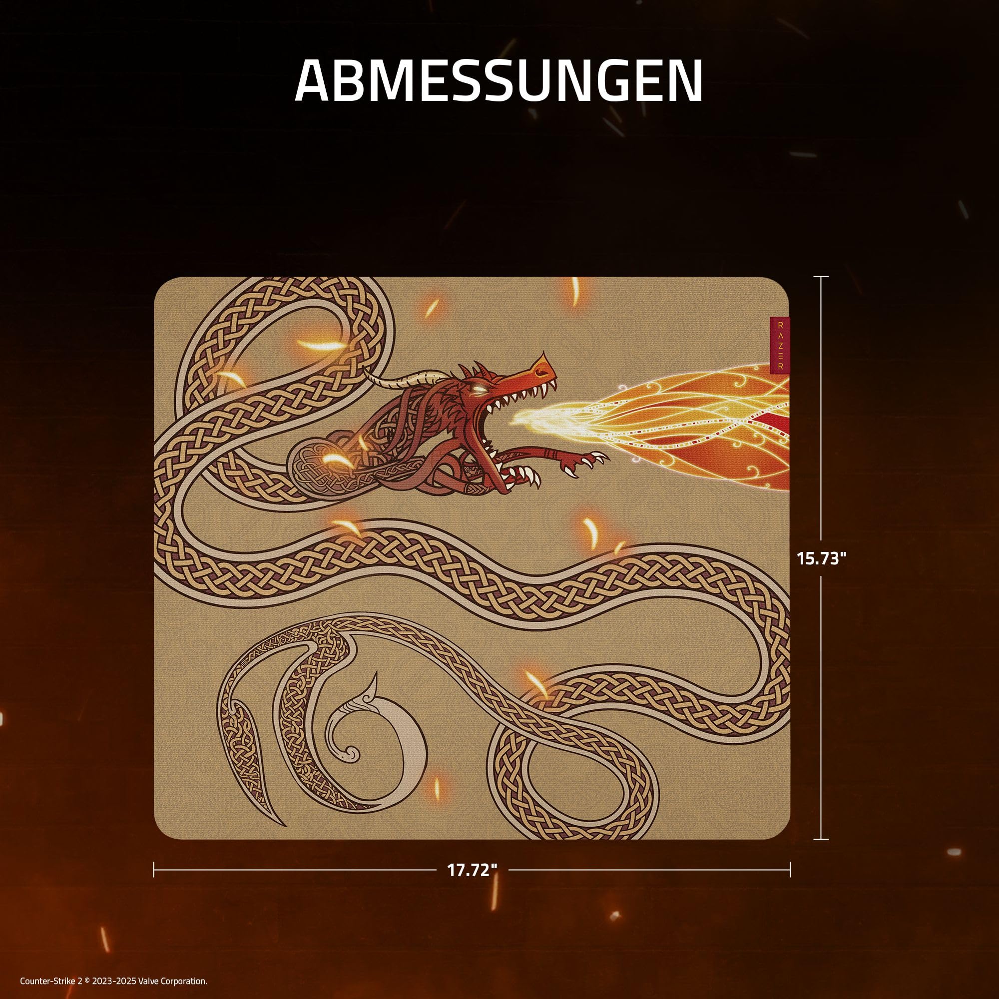 Razer Gigantus V2 L Counter-Strike 2 Dragon Lore - Weiches Gaming-Mauspad