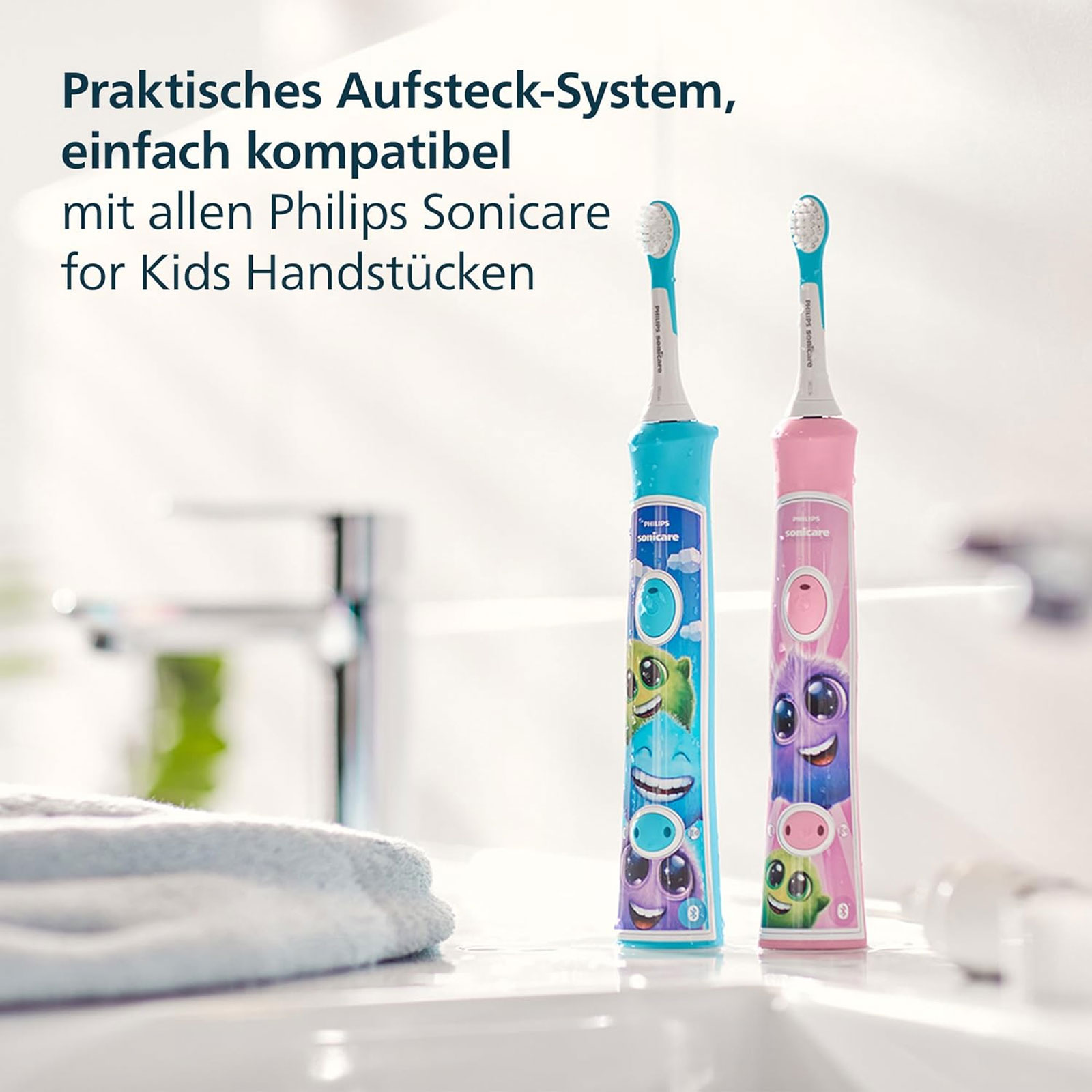 Philips HX6034/90 Kids Mini 4er aq Aufsteckbürsten Philips HX6034/90 Kids Mini 4er aq Aufsteckbürsten