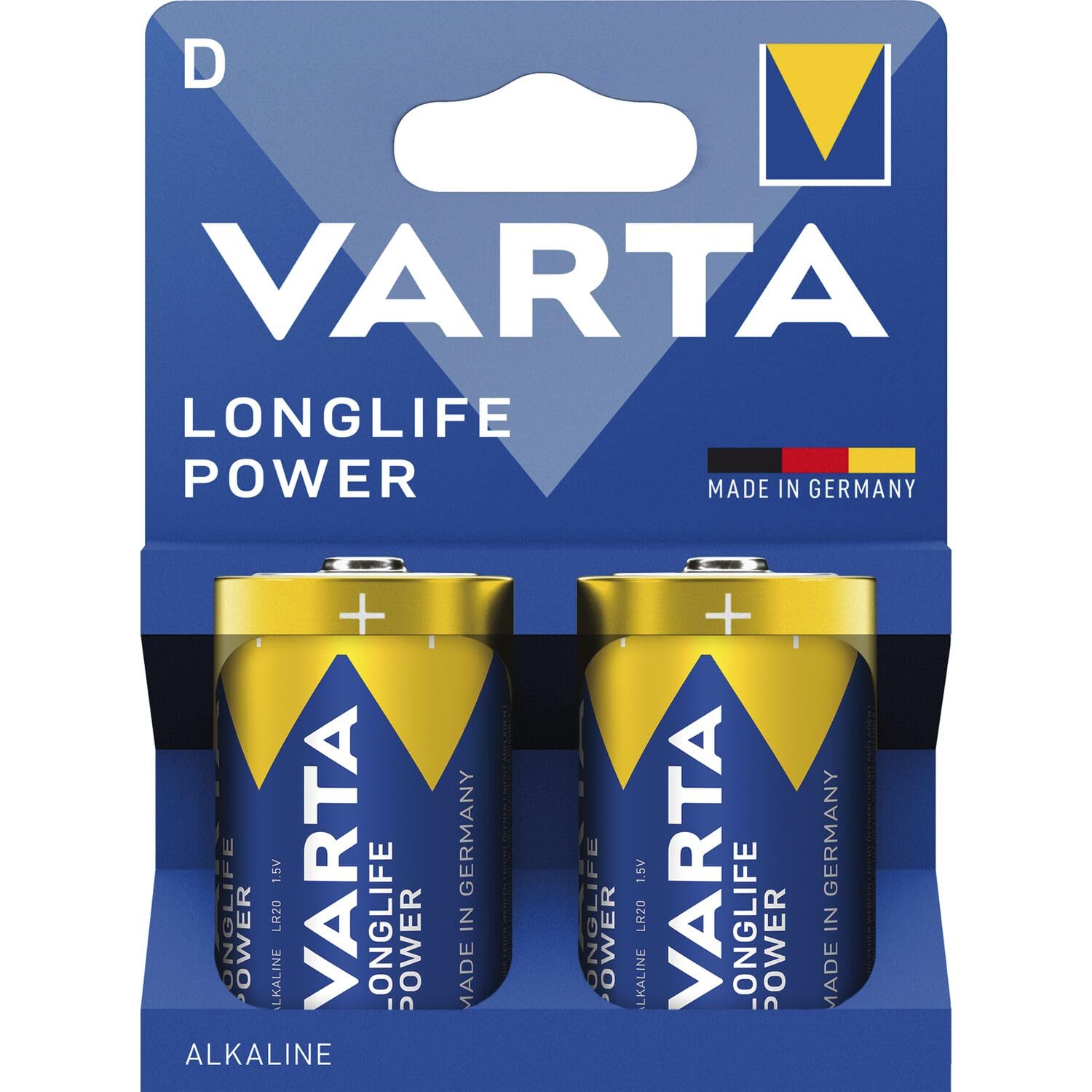 VARTA Batterien D Mono, 2 Stück, Longlife Power, Alkaline, 1,5V