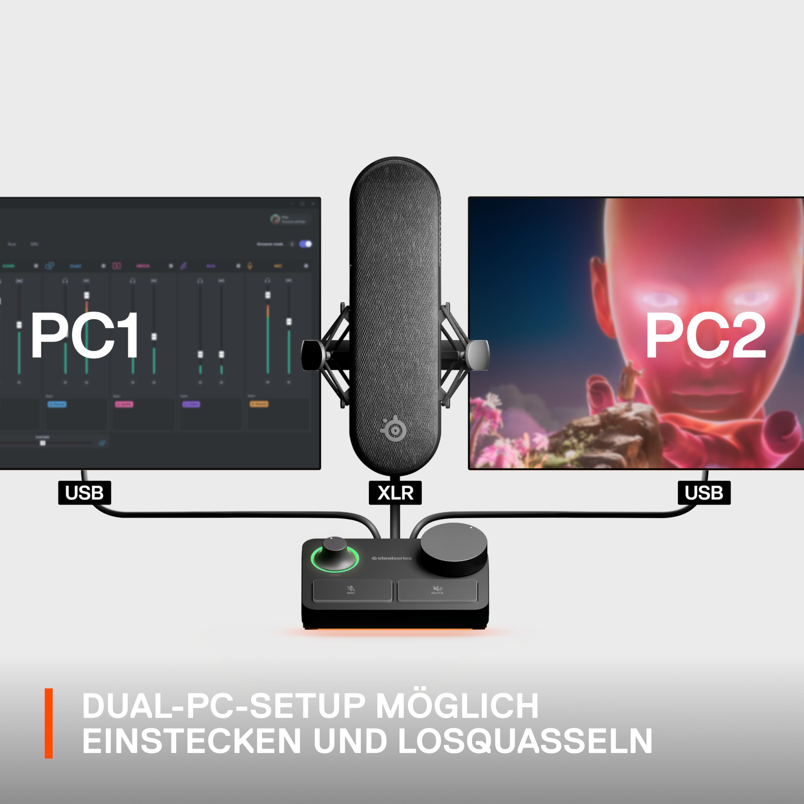 SteelSeries Alias Pro Kit – XLR-Mikrofon + Stream-Mixer