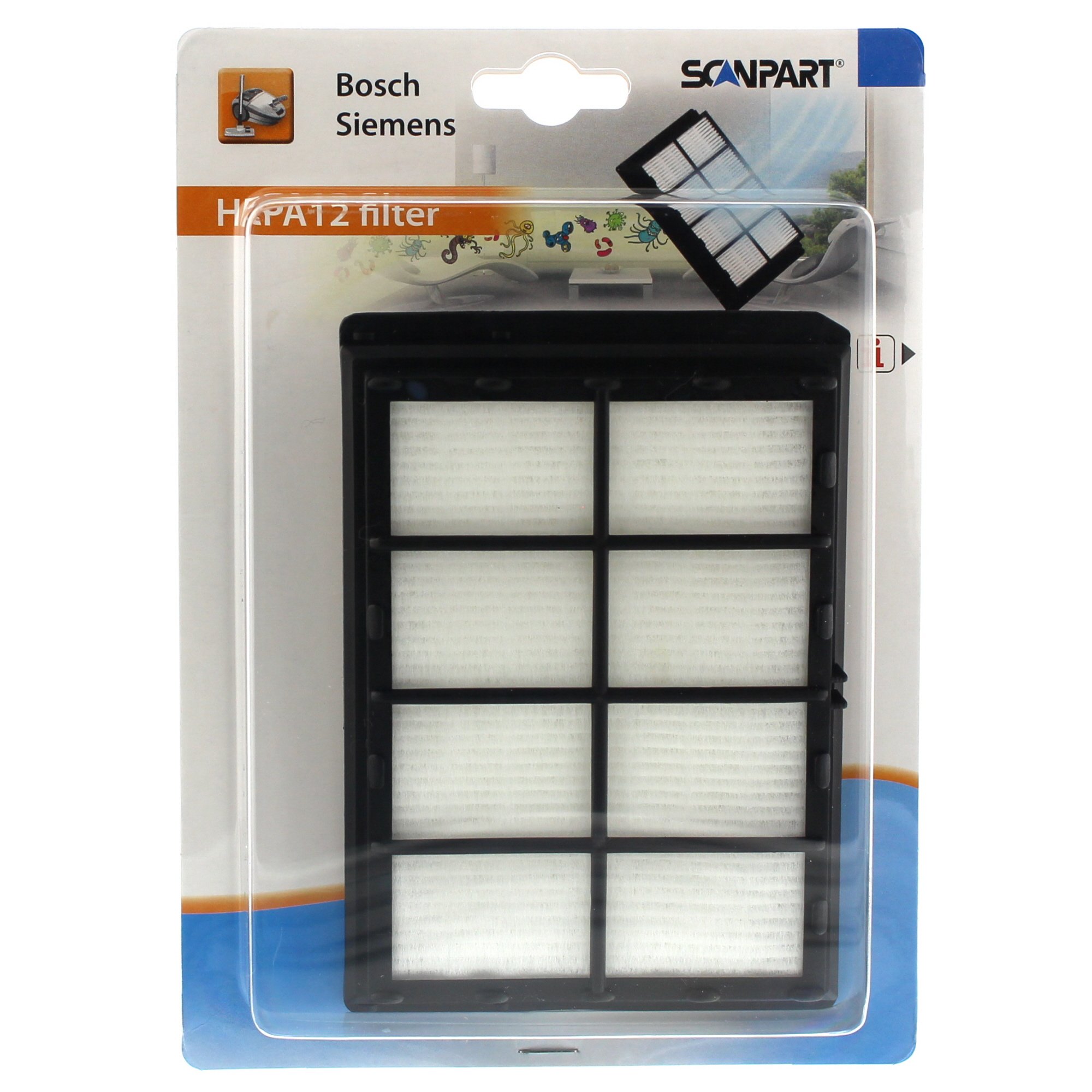 Scanpart Hepa Filter, Typ: H12, passend für BSA, BB6, BSC, BSD, BSG4