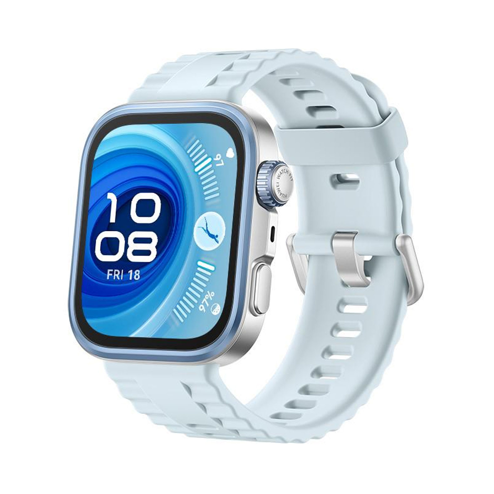 Huawei Watch Fit 4 Pro, schwarzes Gehäuse mit schwarzem Fluorelastomer-Armband