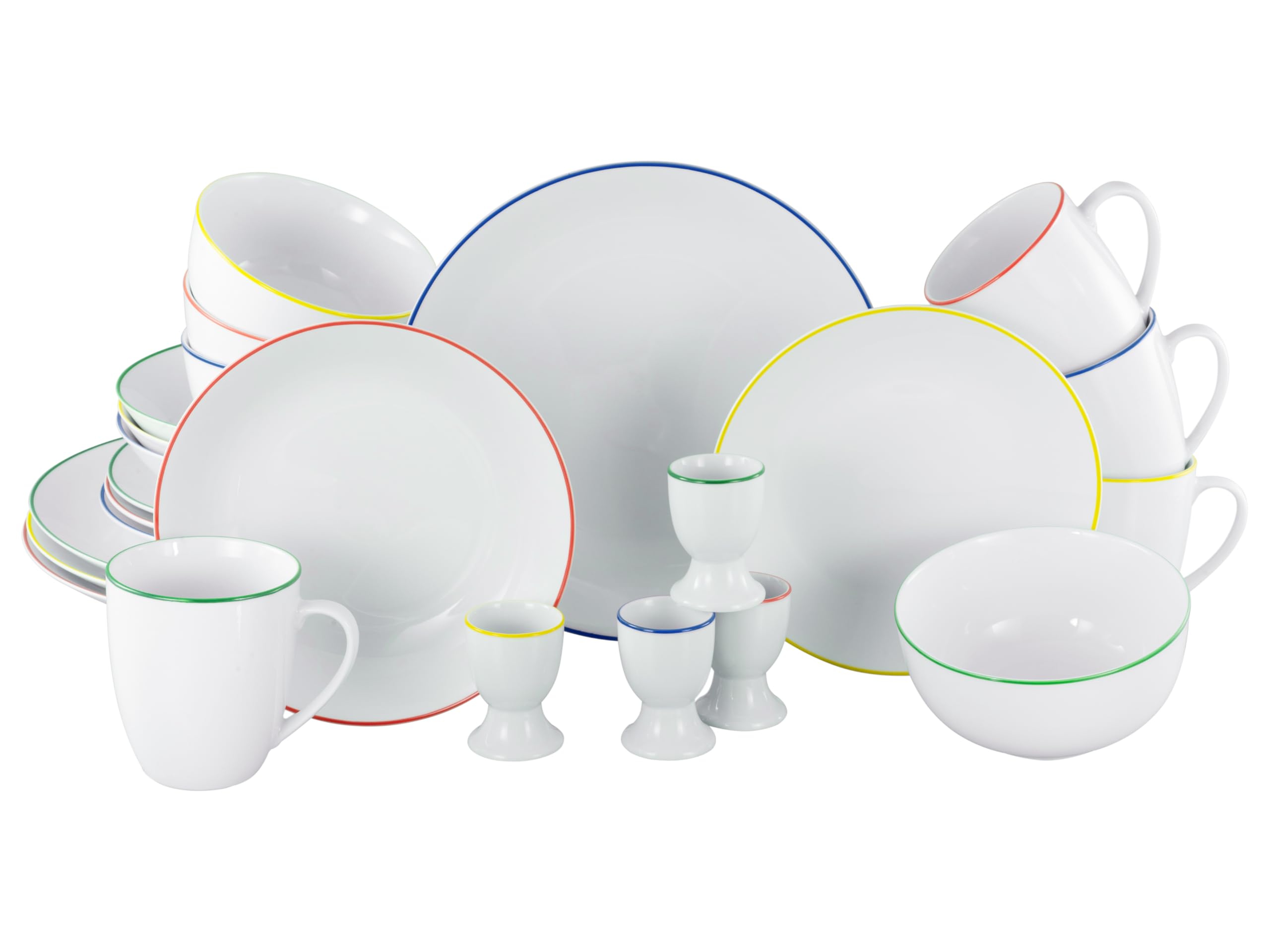 CreaTable Kombiservice 24056 Serie Luna Color Line 24-teiliges 4 Personen