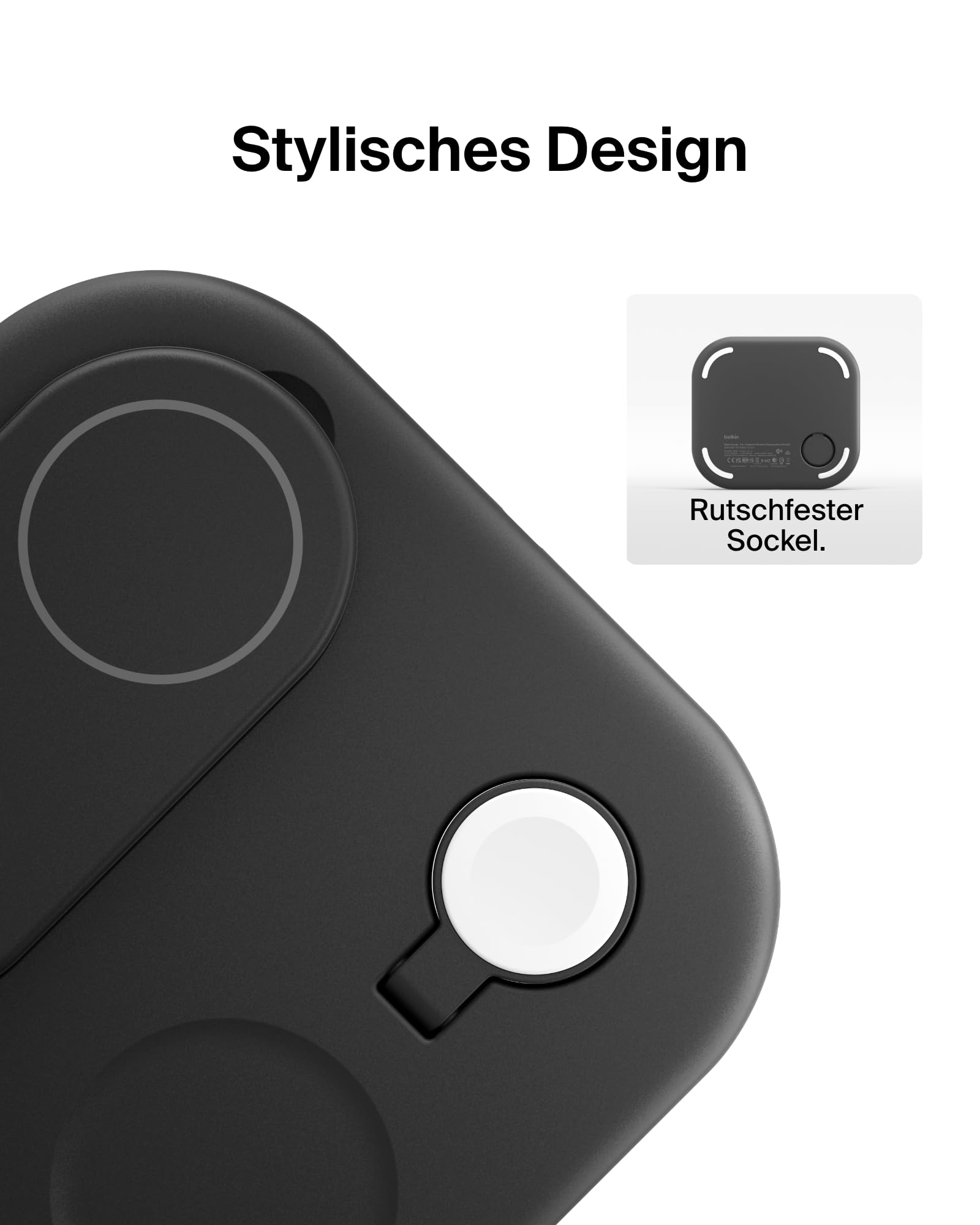 BELKIN Boost Charge Magnetische, einklappbare, kabellose 3-in-1-Ladestation mit Qi2 (15 W)