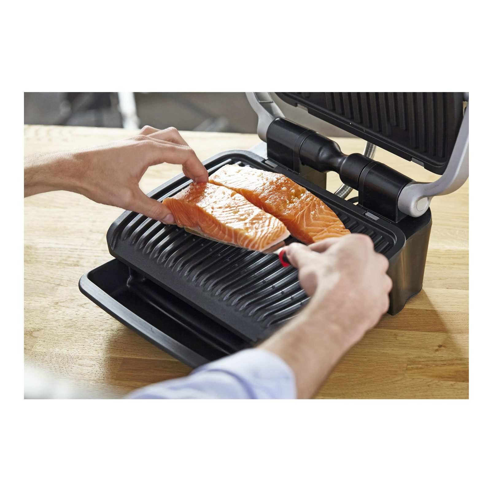 TEFAL GC 750D Elite OptiGrill Kontaktgrill gebürsteter Edelstahl