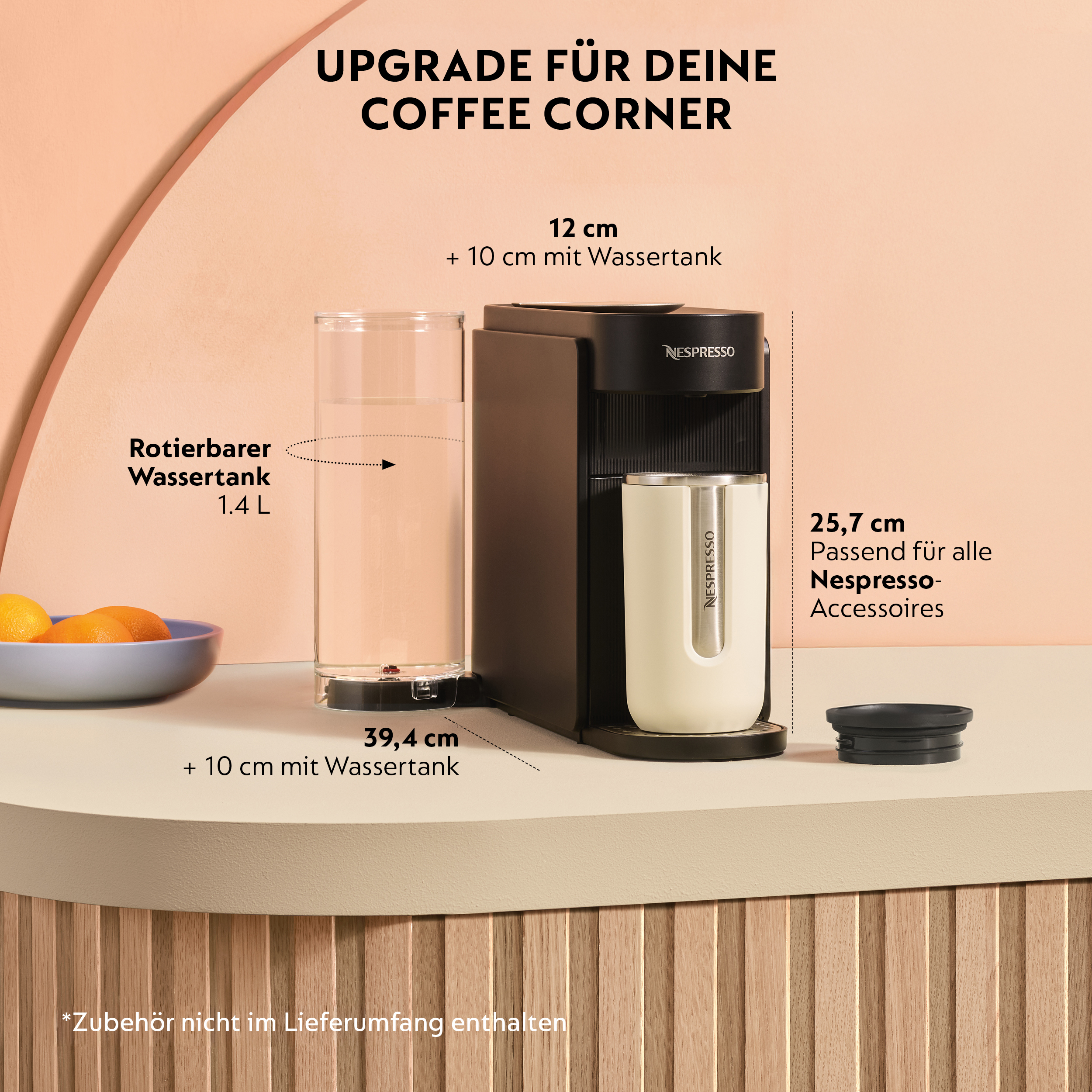 Nespresso Krups VERTUO Up Kaffeekapselmaschine Kapselmaschine Ink Black, XN9408