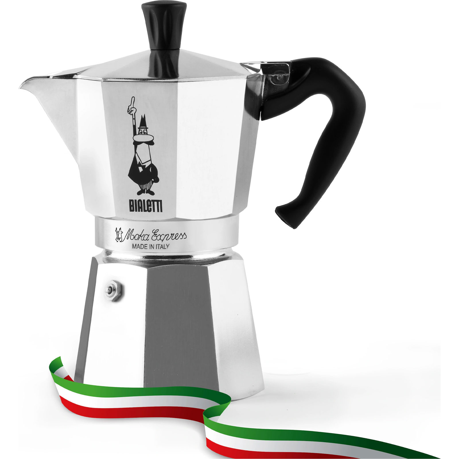 Bialetti Moka Express Espressokocher (für 3 Tassen, 130 ml, silber)