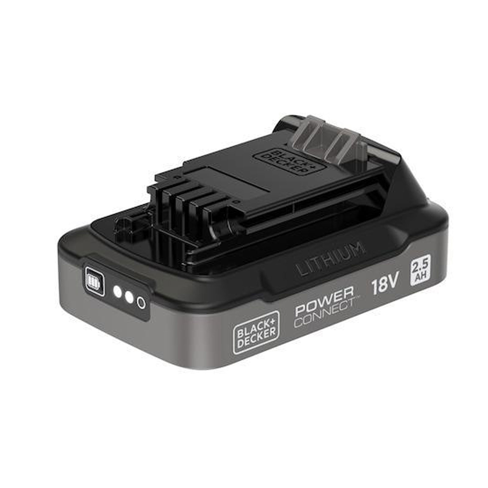 Black + Decker 18V/2,5Ah POWERCONNECT Akku mit Ladezustandsanzeige Wechselakku