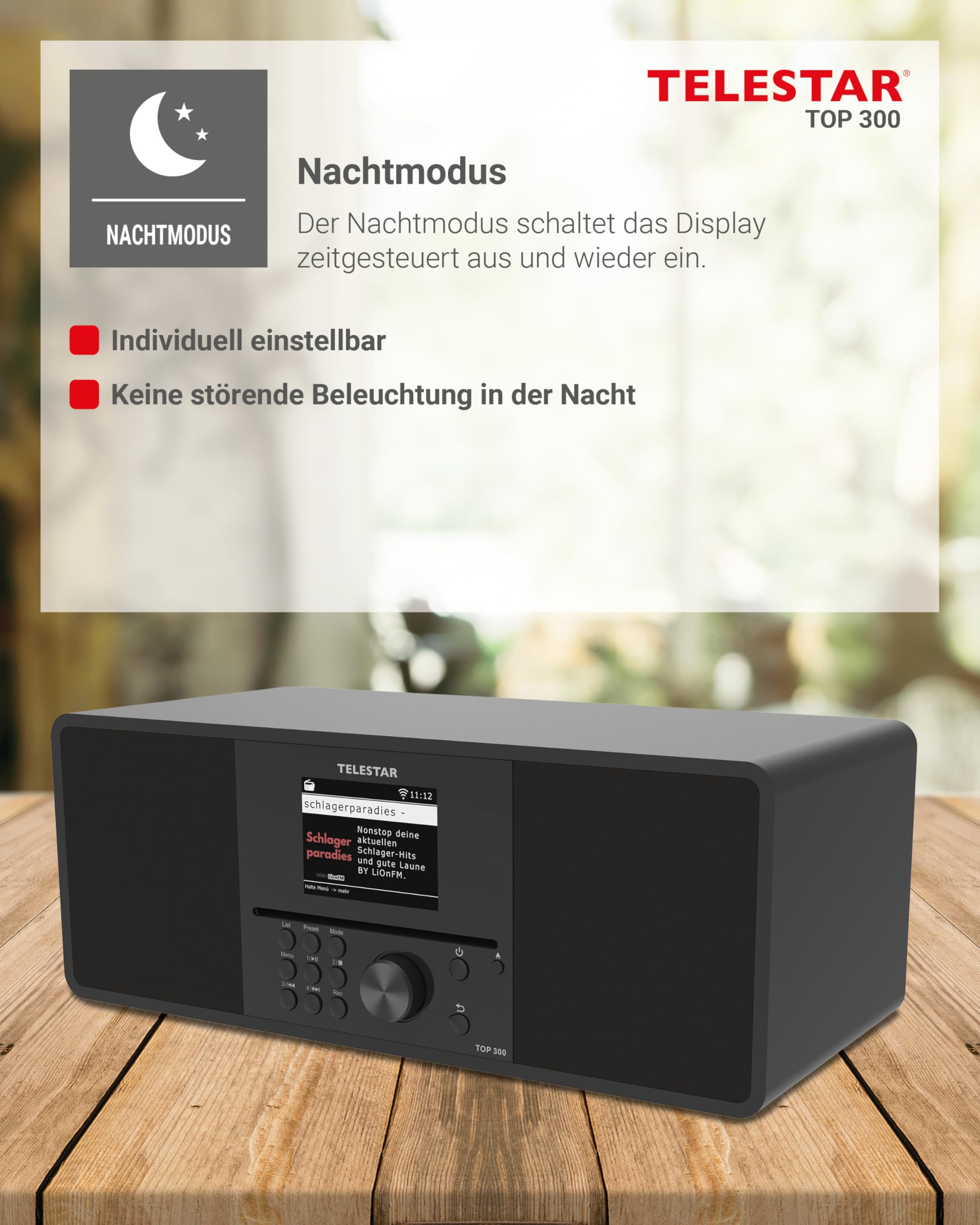 TELESTAR TOP 300 DAB+ Internetradio mit CD-Player Bluetooth USB Schwarz