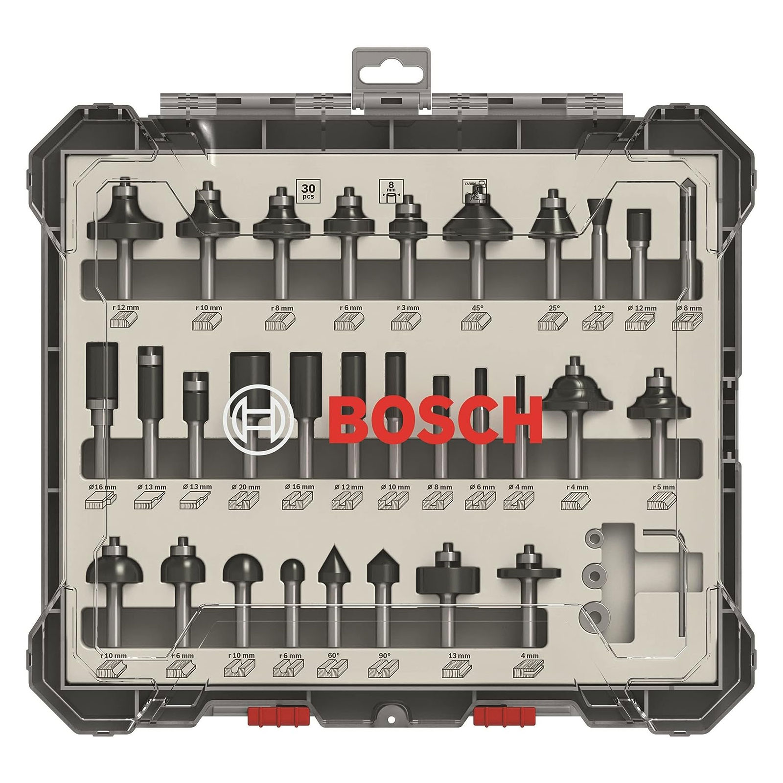 Bosch Professional 30 teiliges Fräser Set inklusive gratis Cuttermesser