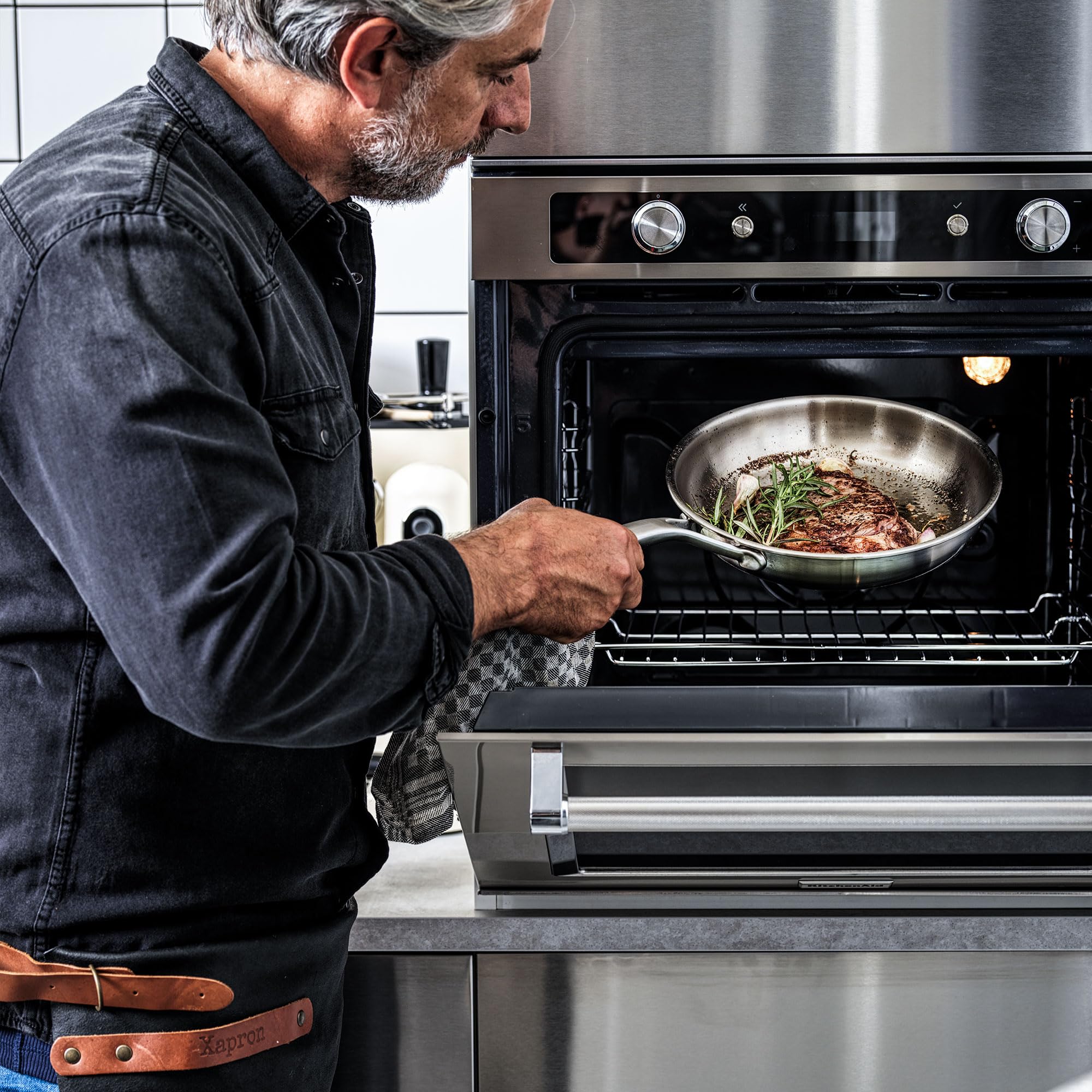 KitchenAid CC003251-001 Schmorpfanne mit Glasdeckel  3.1L 24cm Edelstahl