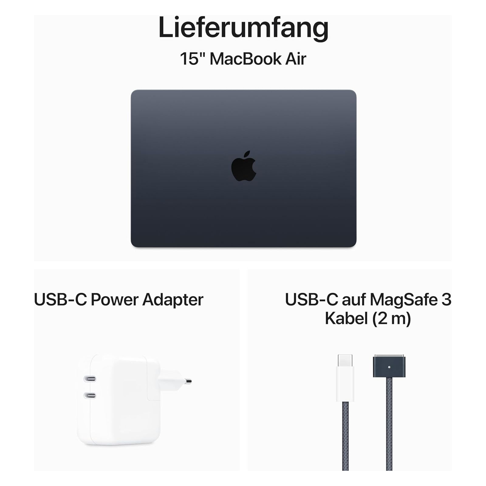 Apple MacBook Air, 15 Zoll, 2024, Mitternacht