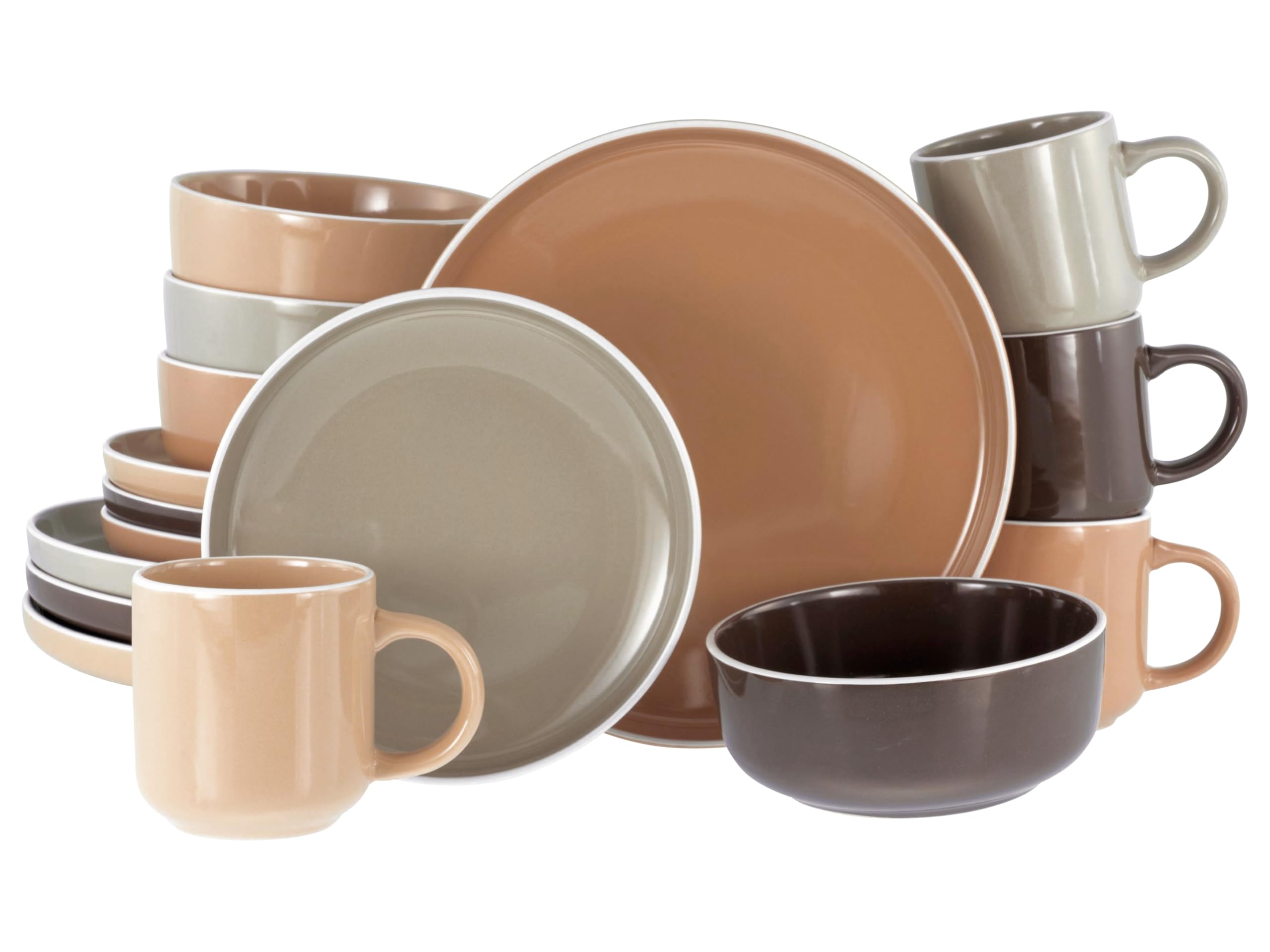 CreaTable Kombiservice 24716 Serie Nordic Mocha Mousse 16-tlg. 4 Personen