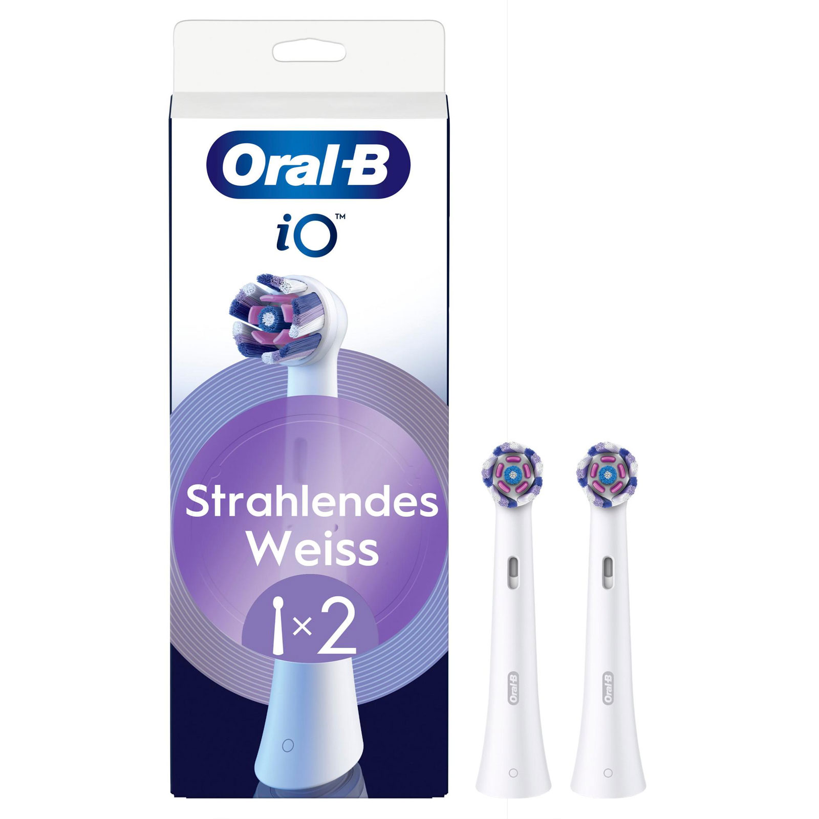 Oral-B iO Strahlendes Weiss, Original Aufsteckbürsten, Weiß, 2er