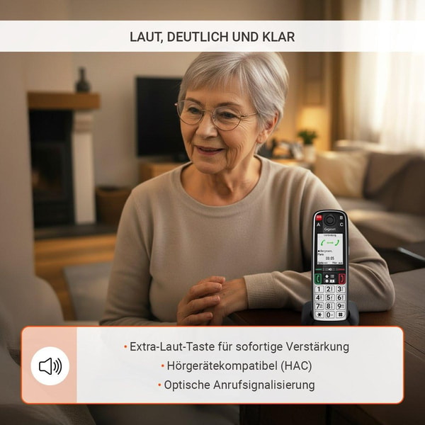 Gigaset Gigaset EASY 500, Schwarz (Mobilteil, DECT, Seniorentelefon)