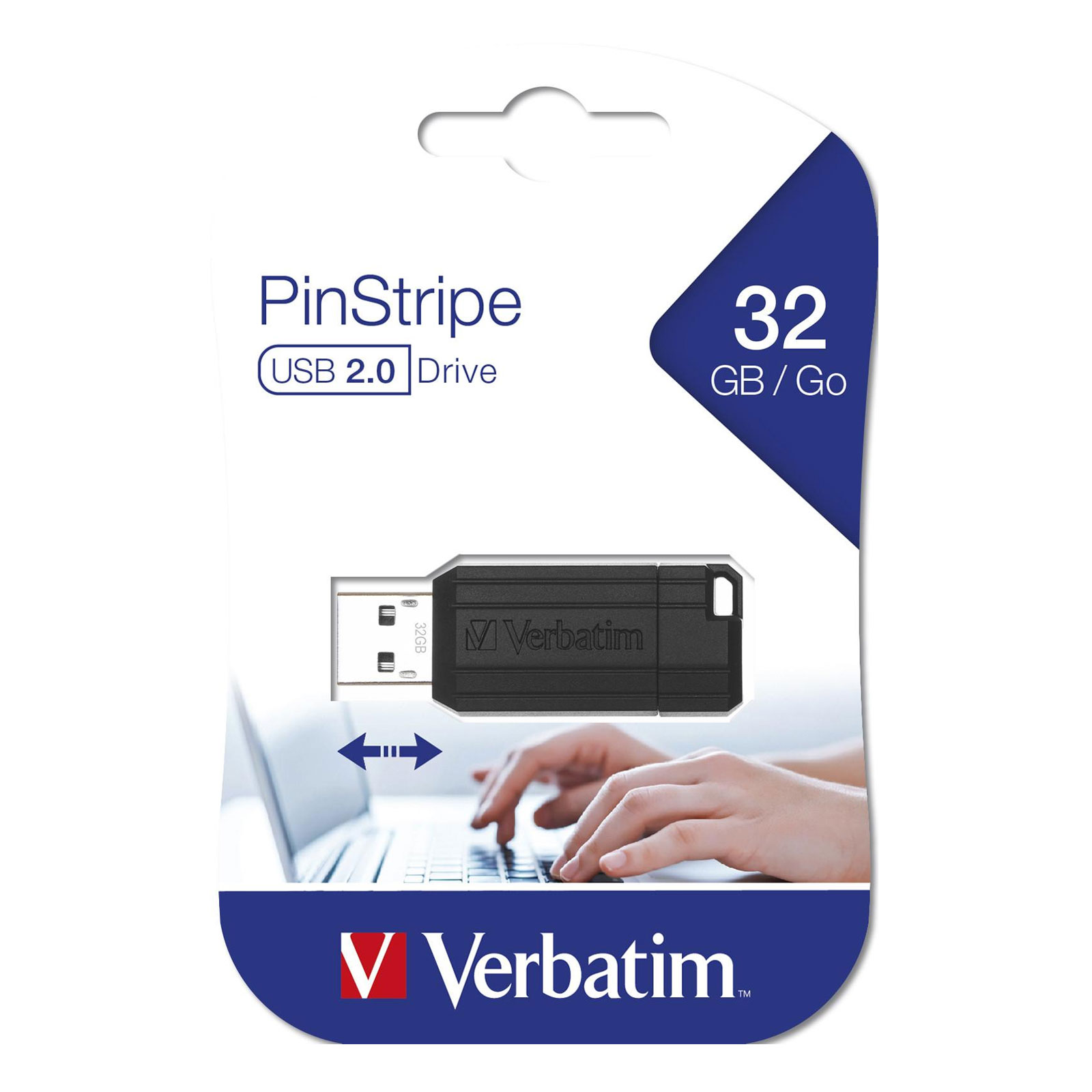 VERBATIM PinStripe USB 2.0 32 GB schwarz USB-Stick