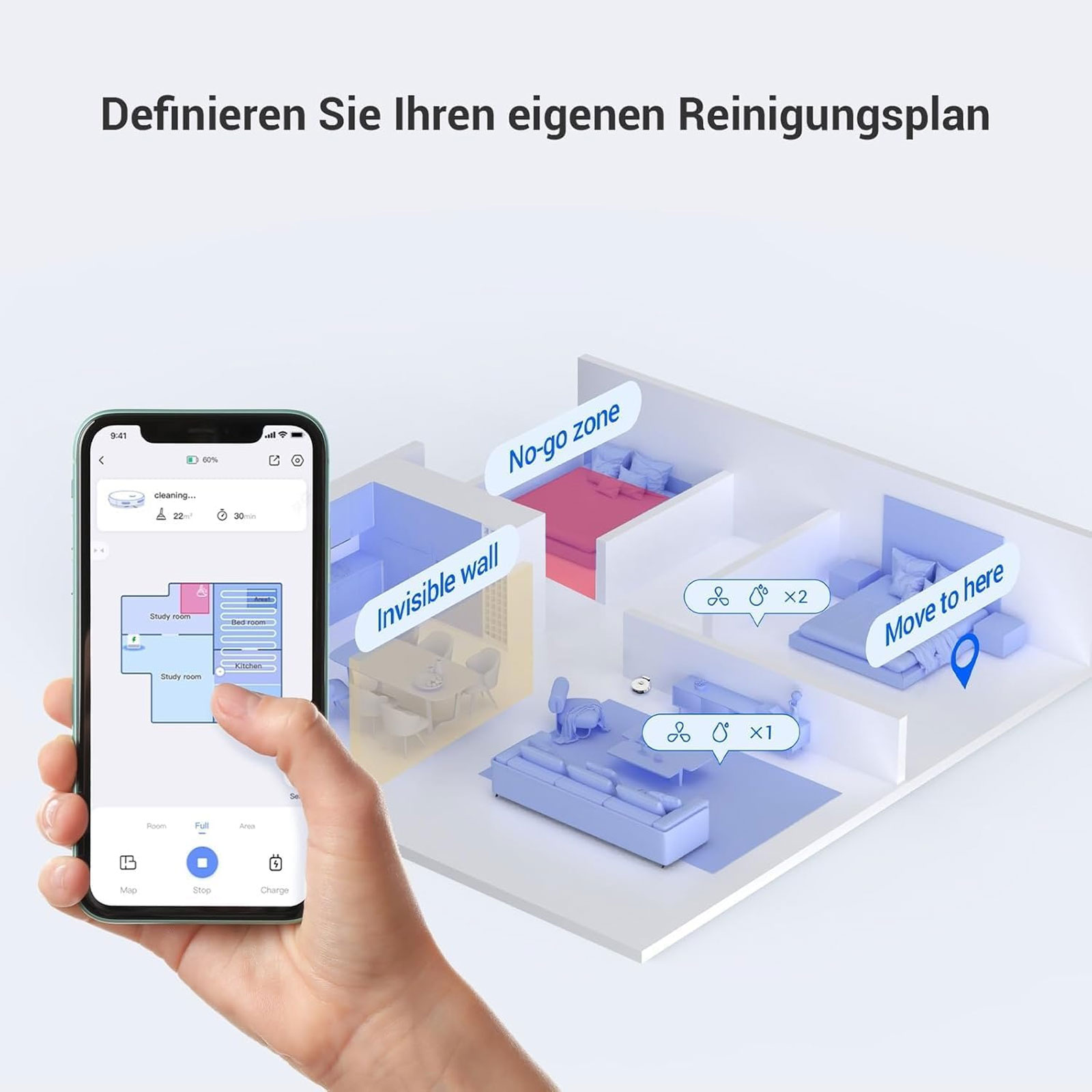 EZVIZ RE4 Plus Saugroboter mit Wischfunktion