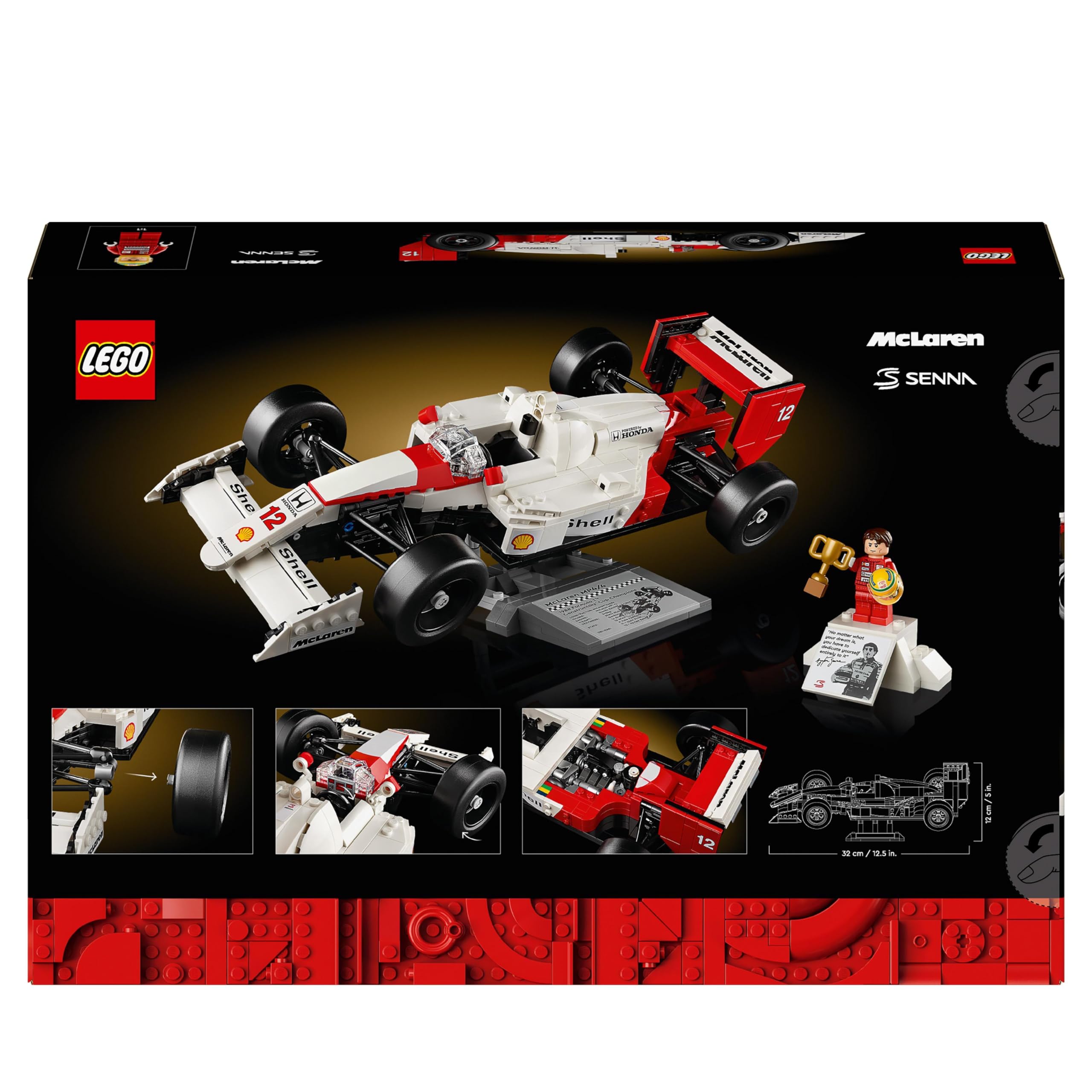 LEGO Icons McLaren MP4/4 & Ayrton Senna Modellauto Set