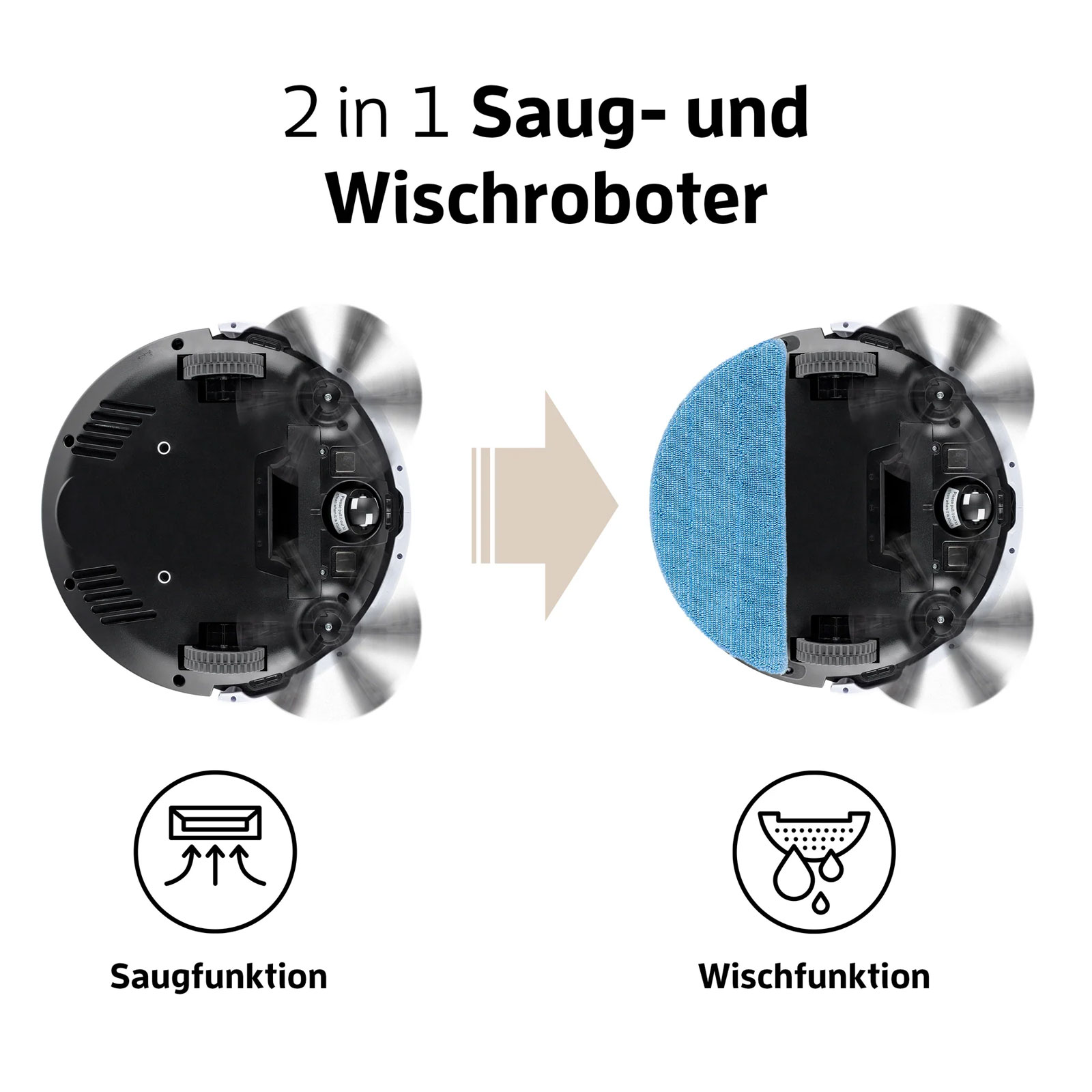 Zaco V5x Saug- und Wischroboter bronze brown