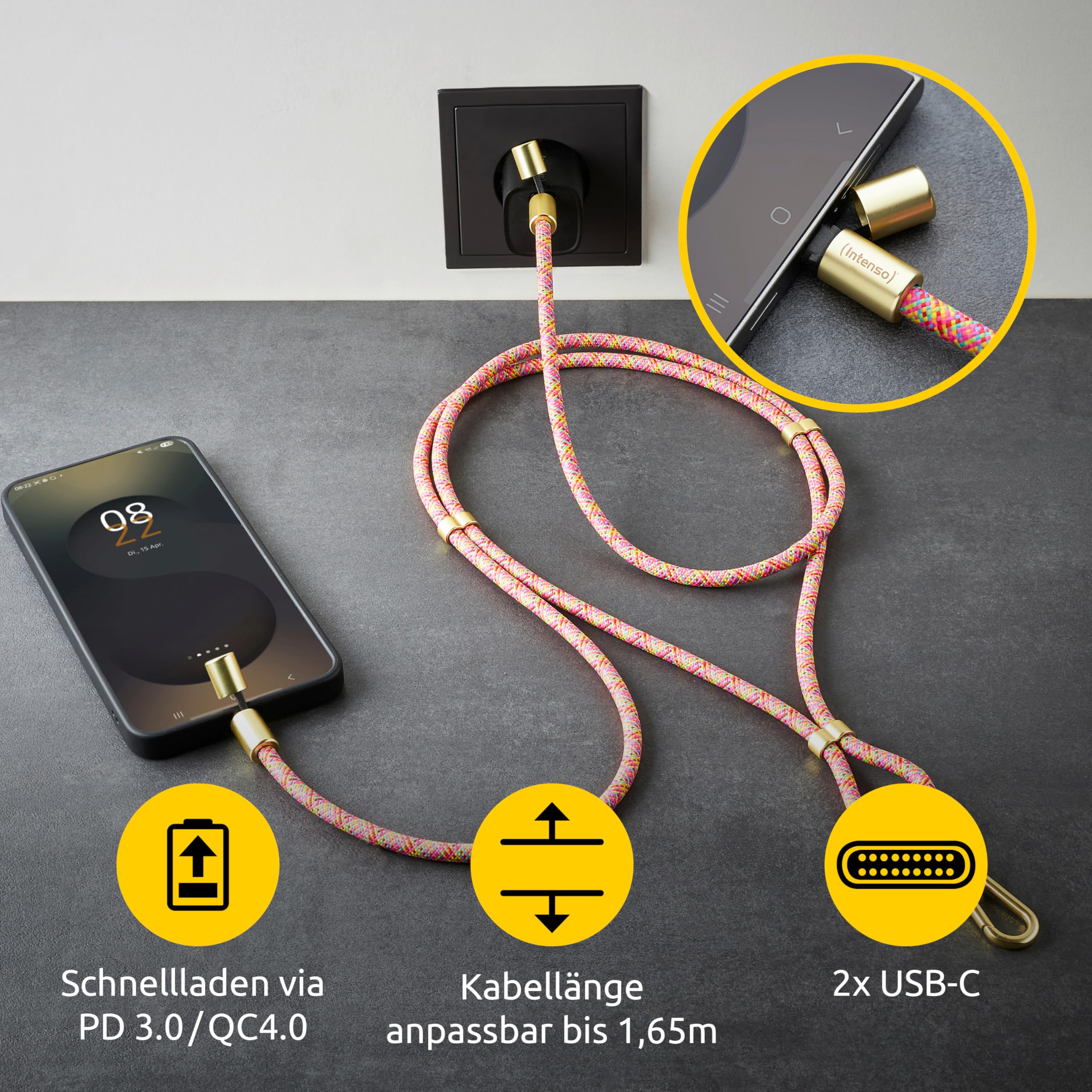 Intenso USB-C Lade- und Datenkabel Handykette