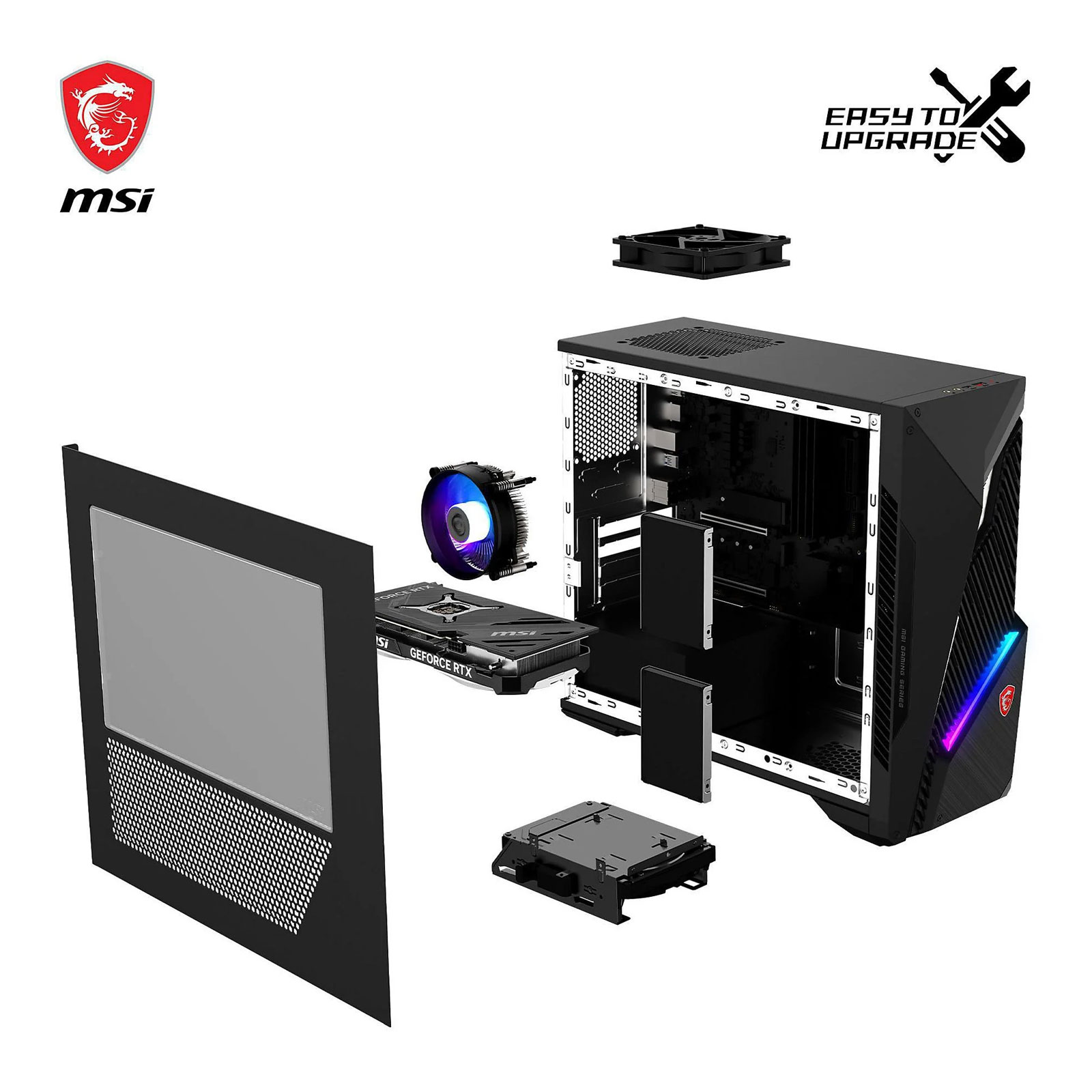 MSI MAG Infinite S3 14NVP7-2689DE, Schwarz, Intel Core i7-14700F, 32 GB, 1 TB M.2 SSD, GeForce RTX 5070