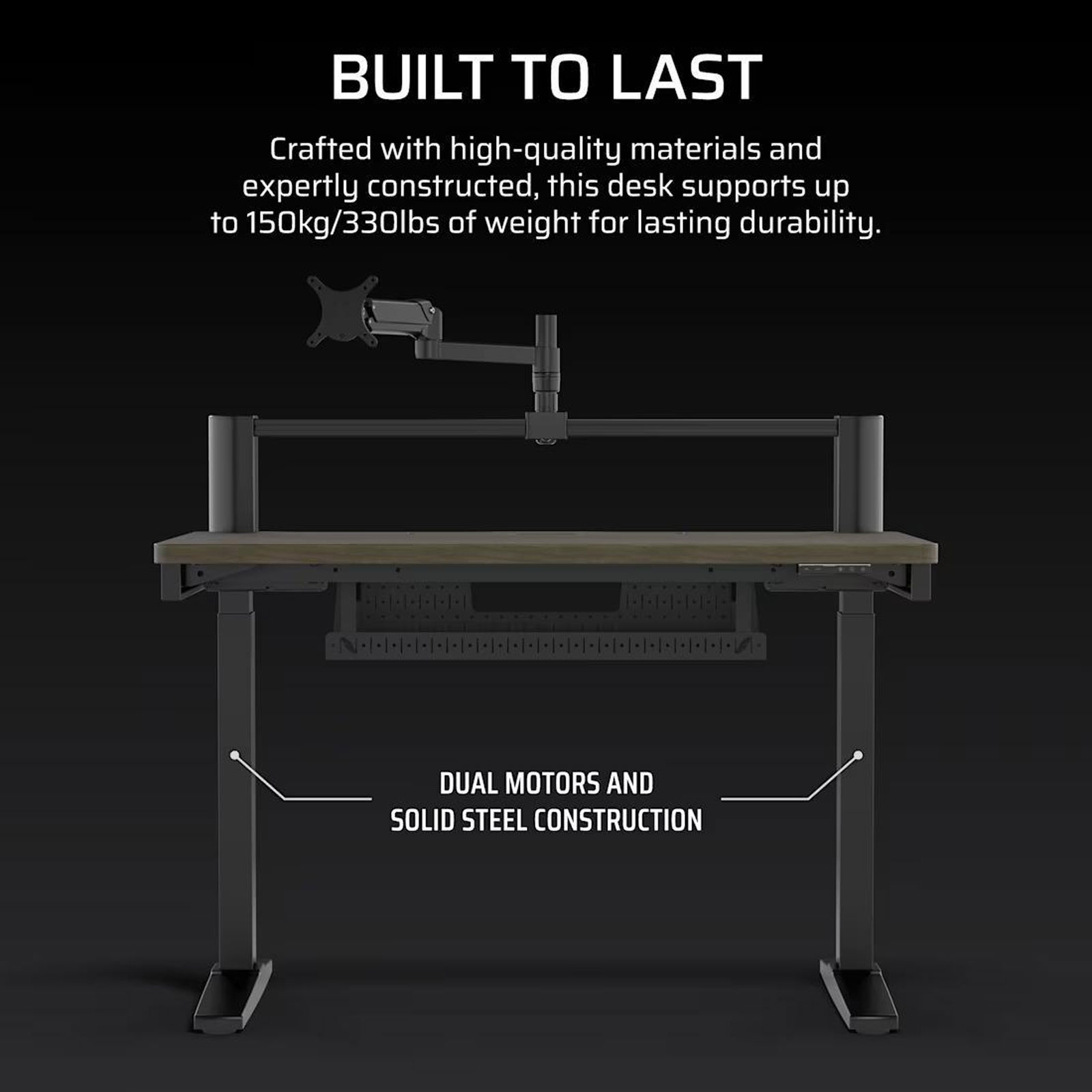 Corsair Platform:4 Elevate-Schreibtisch, Holz in dunkler Walnussbeizung