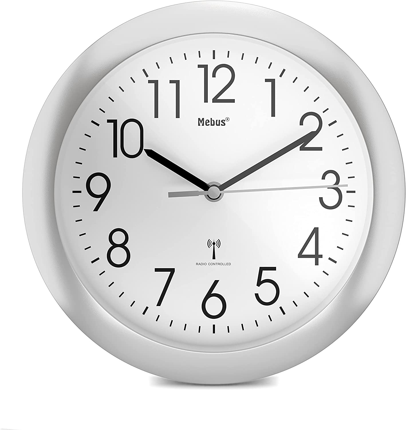 Mebus 52451 Funk-Wanduhr silber