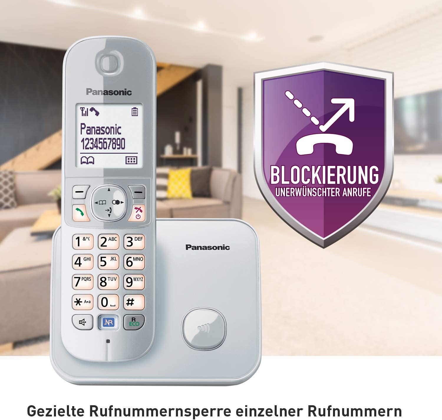 Panasonic KX-TG 6811 GS perlsilber Schnurloses Telefon