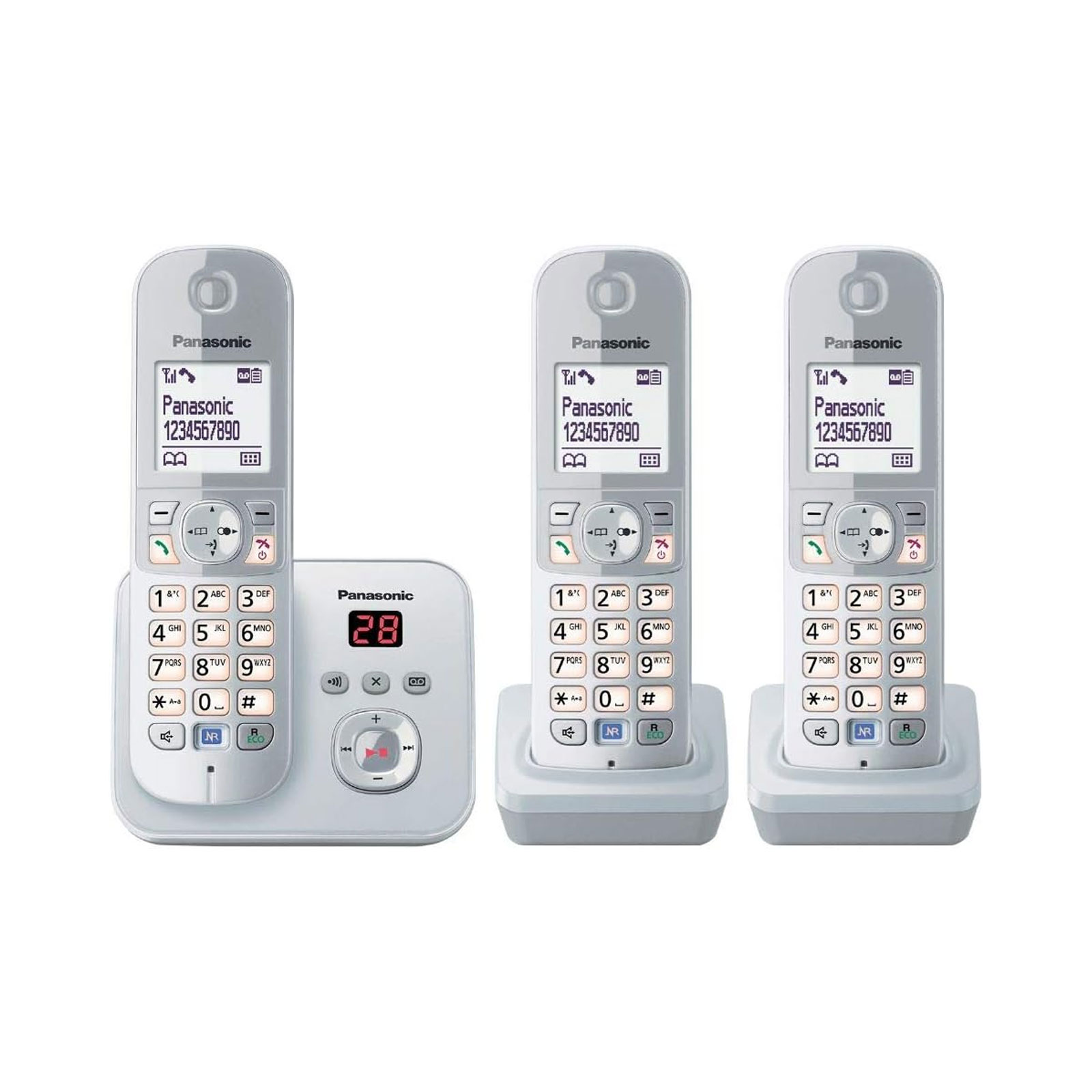 Panasonic KX-TG 6823 GS Trio perlsilber Schnurloses Telefon