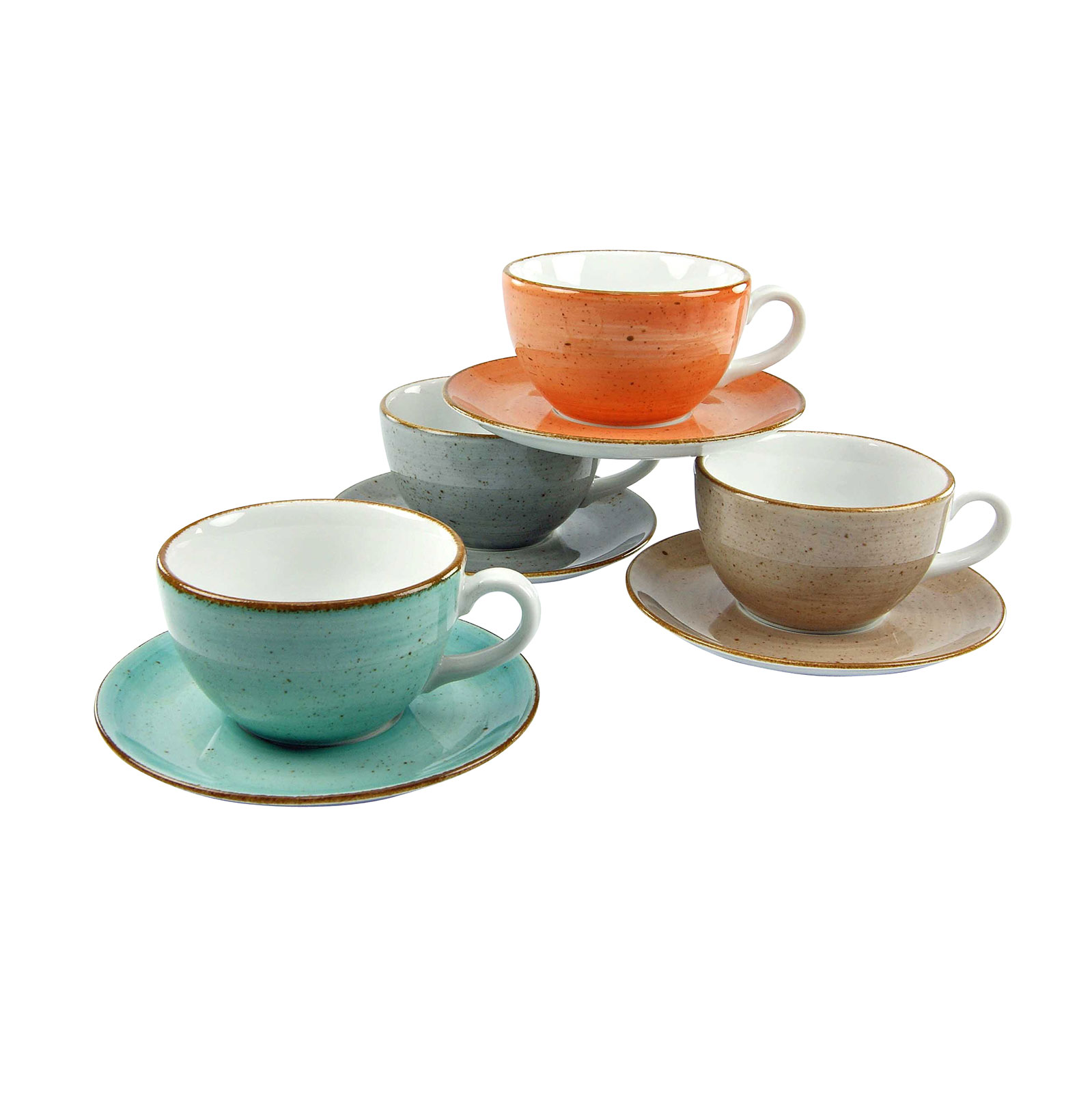 CreaTable, 17725, Serie Vintage Nature, Geschirrset 4er- Kaffeetassen Set 8 teilig