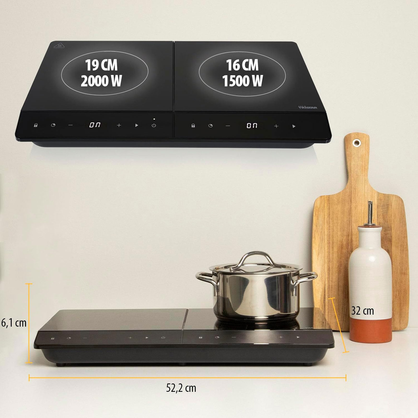 TRISTAR IK-6162 Induktions Doppelkochplatte