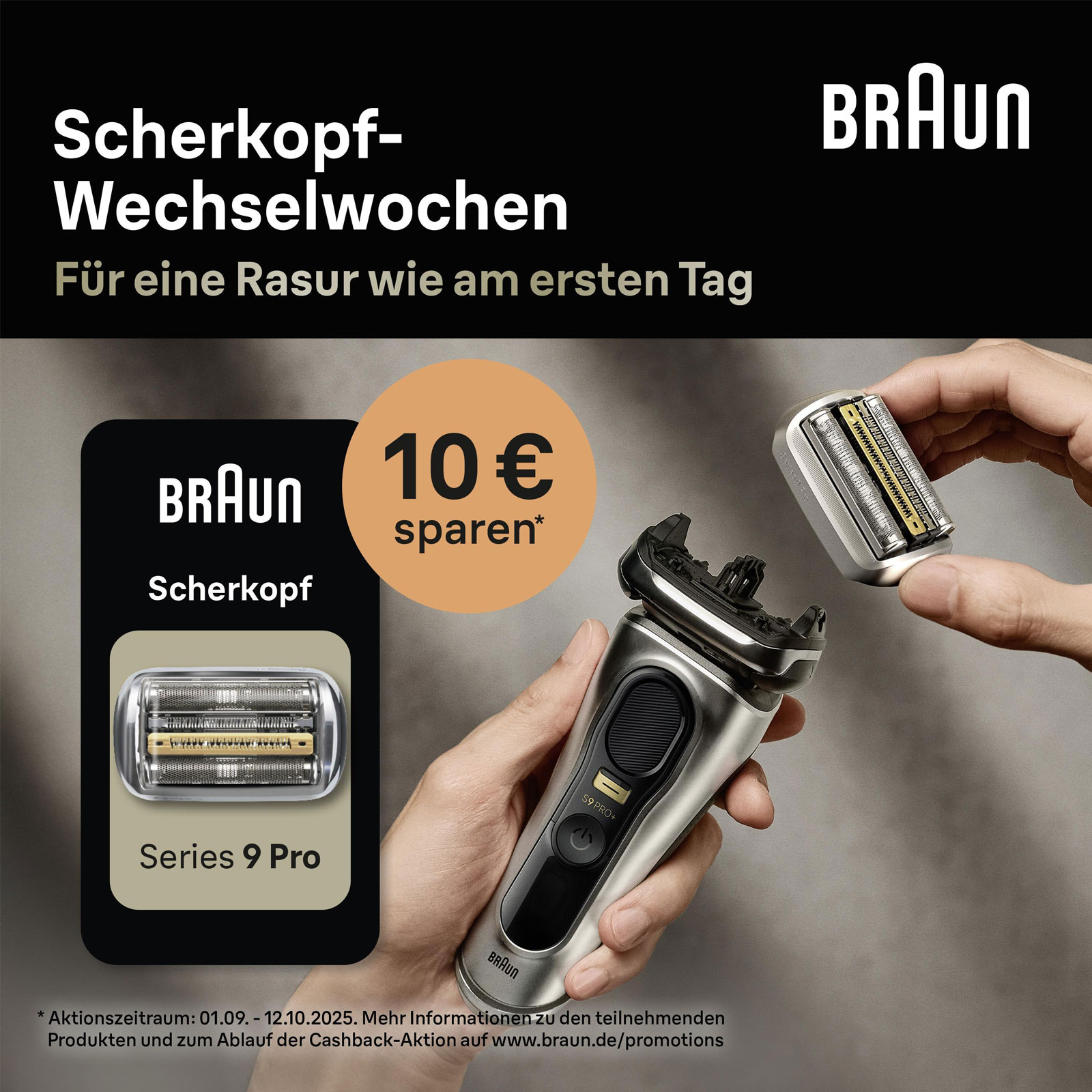 BRAUN Series 9 PRO+ 96M Scherkopf (kompatibel mit allen Series 9 Rasierern)