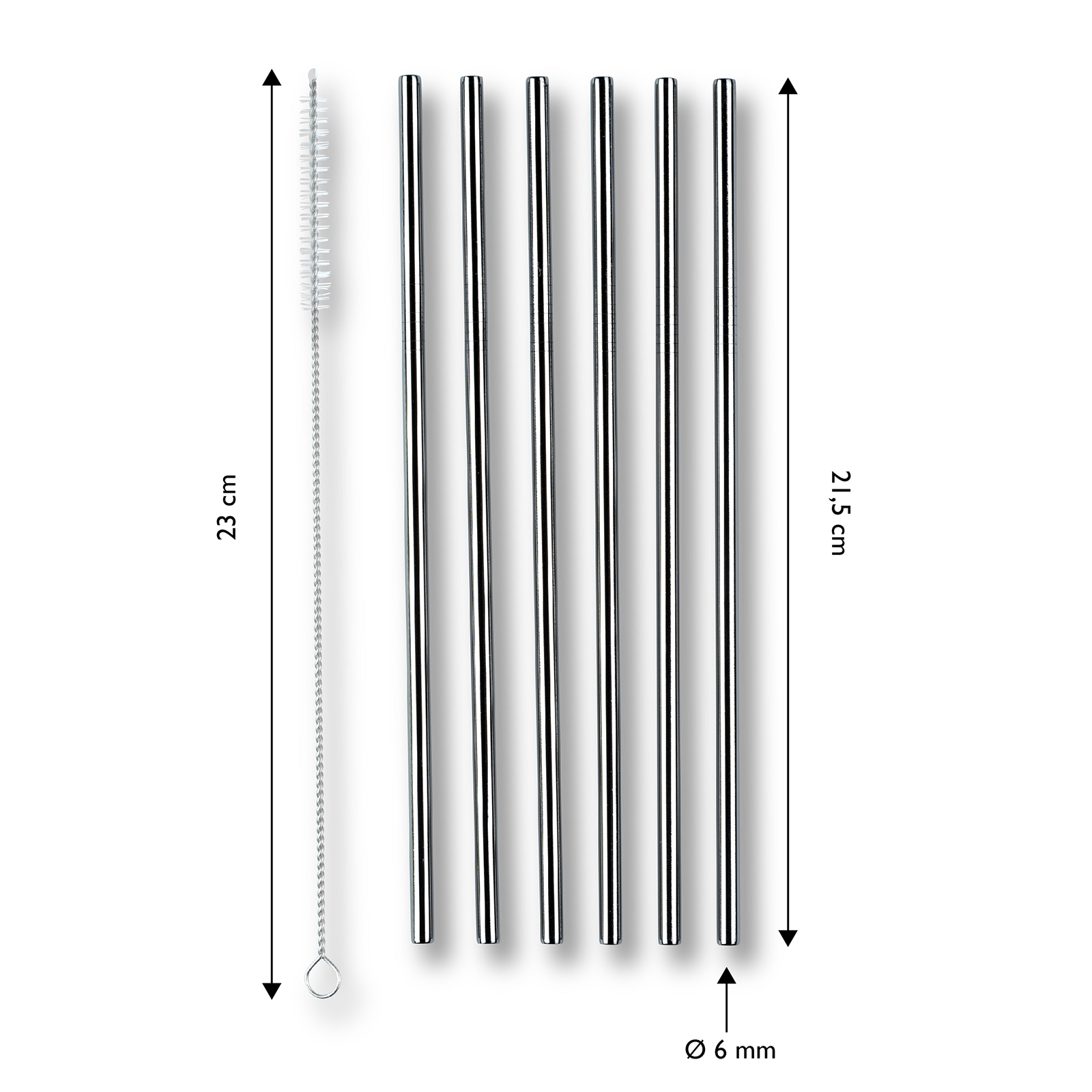 ECHTWERK Trinkhalme, Set, 6-tlg, inkl. Reinigungsbürste