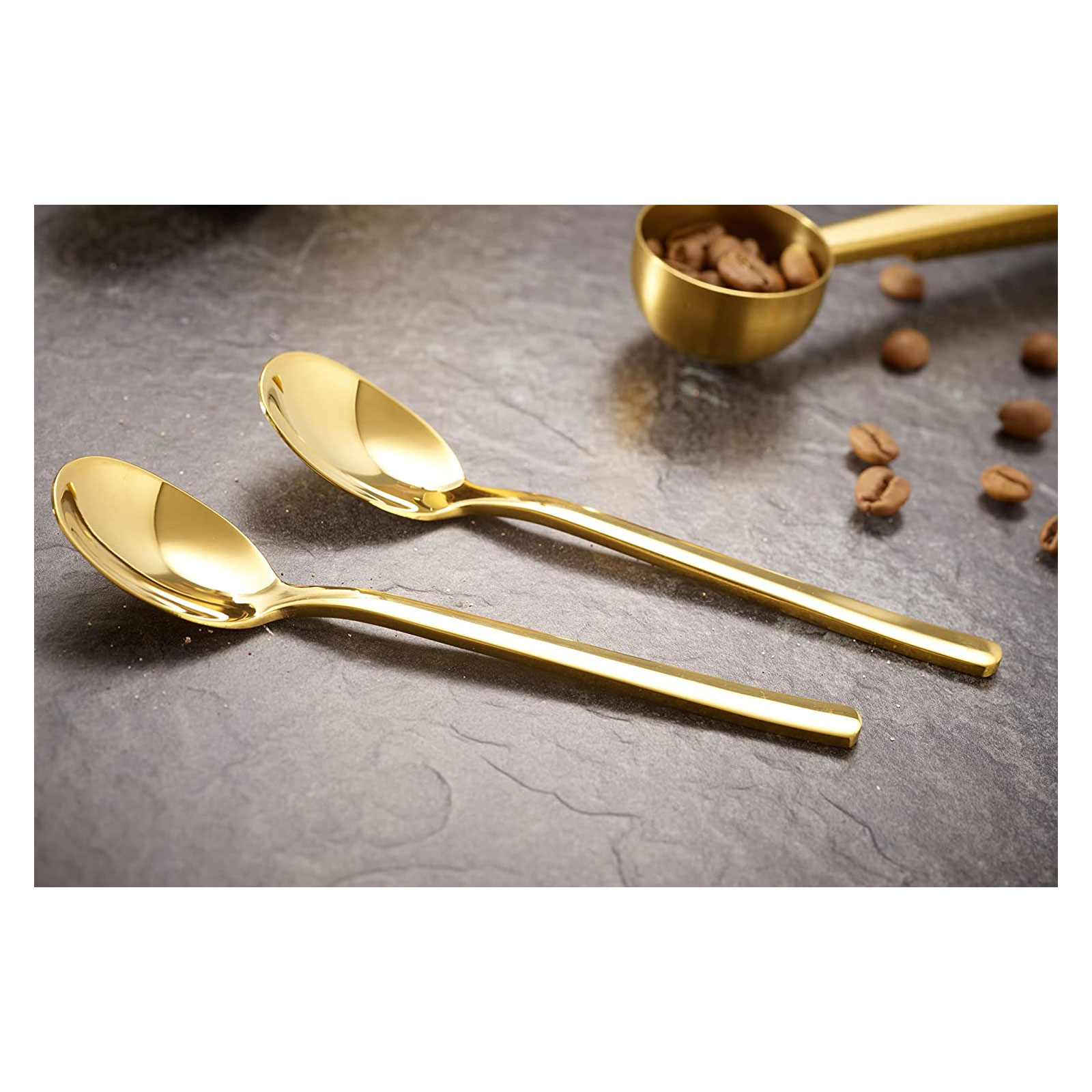 Echtwerk  Kaffeezubehör-Set, 23-tlg, Milchschaumkännchen 600 ml, Kakaostreuer, 4x Espresso-, 4x Cappuccino-, 4x Latte Macchiato-Löffel, 4x Kaffeeclips, 4x Kaffeeschablonen, Kaffeemesslöffel, Silber